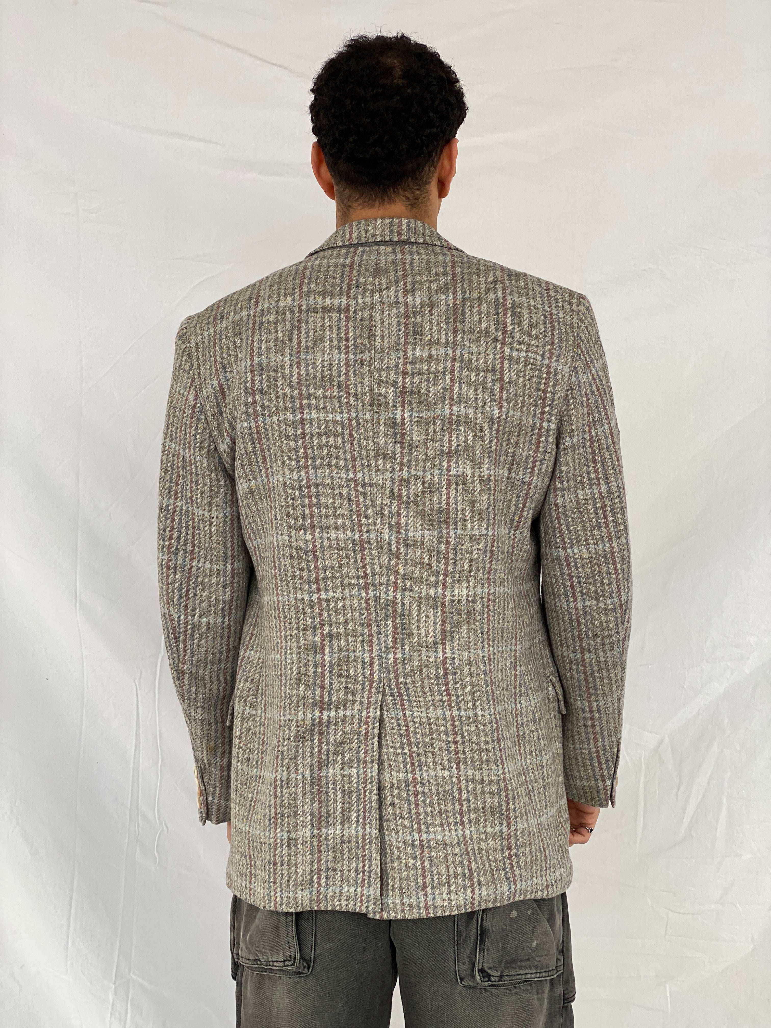 Vintage Chaps by Ralph Lauren Tweed Gray Blazer - L - Balagan Vintage Blazer Abdullah, blazer, full sleeve blazer, men blazer, plaid blazer