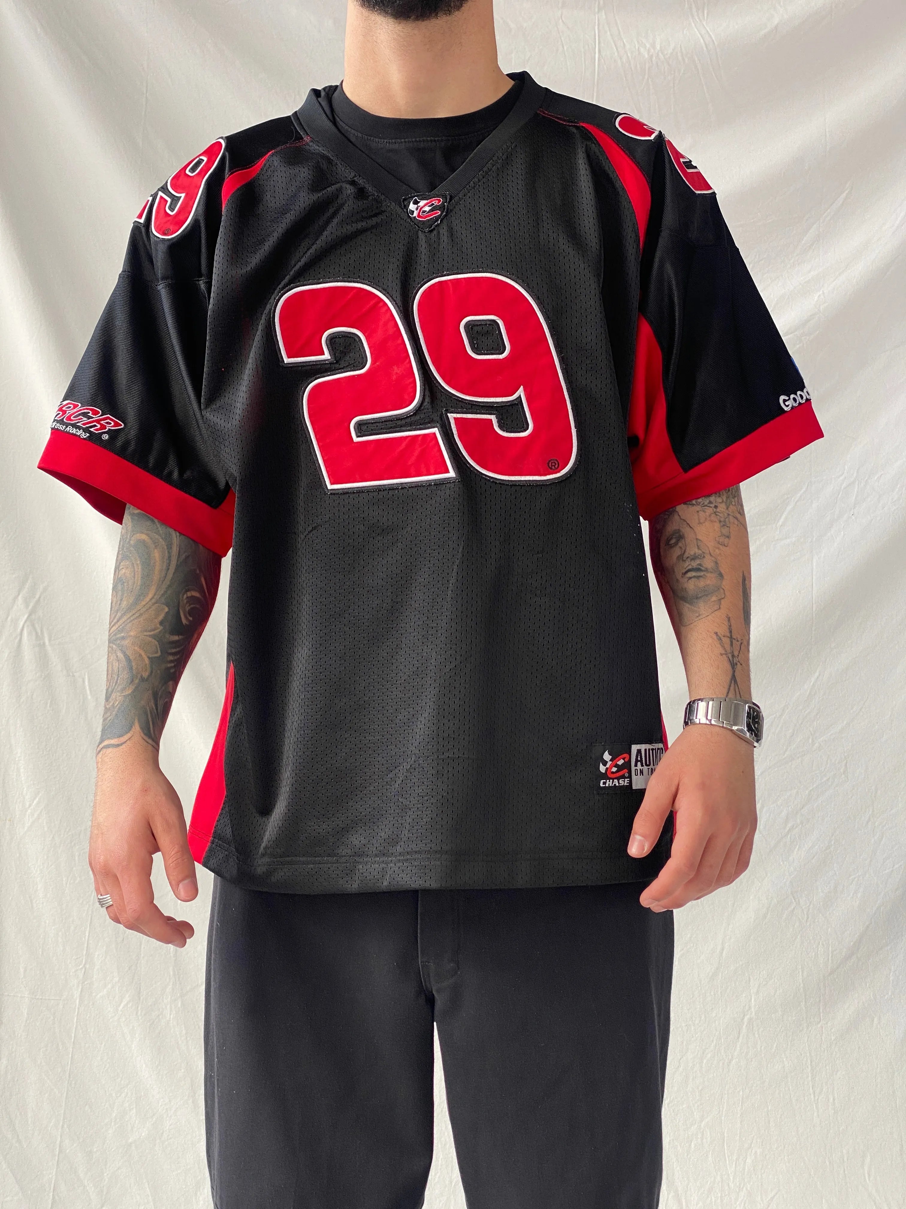 Vintage Chase Authentics NASCAR Kevin Harvick #29 Black Short Sleeve Racing Jersey - XL - Balagan Vintage Half Sleeve Top 90s, consignment, Hamza, Jersey, men, streetwear, vintage, vintage sweater, winter