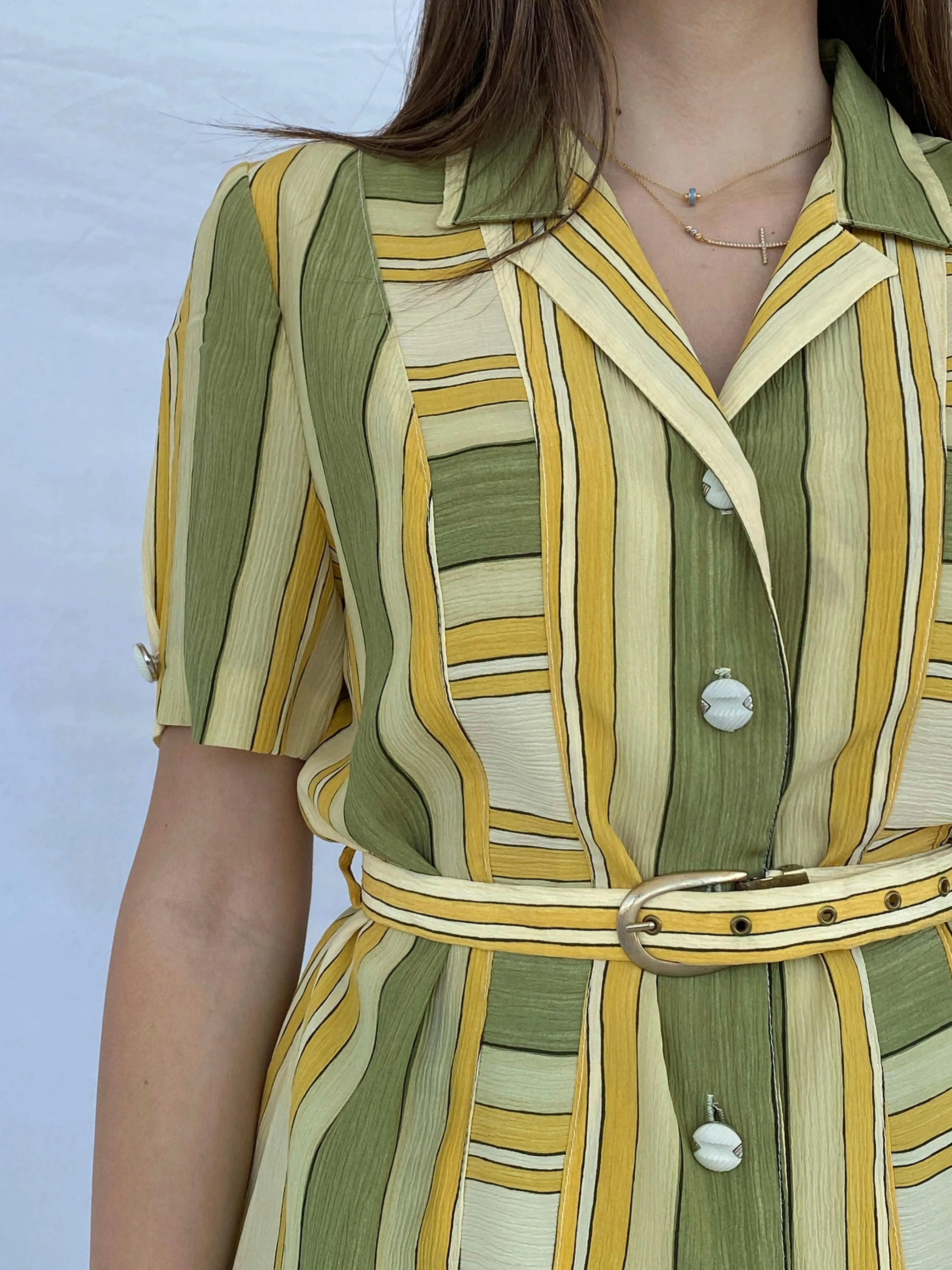 Vintage Christian Michel Striped Shirt - Size M - Balagan Vintage Half Sleeve Shirt 90s, half sleeve shirt, Juana, summer