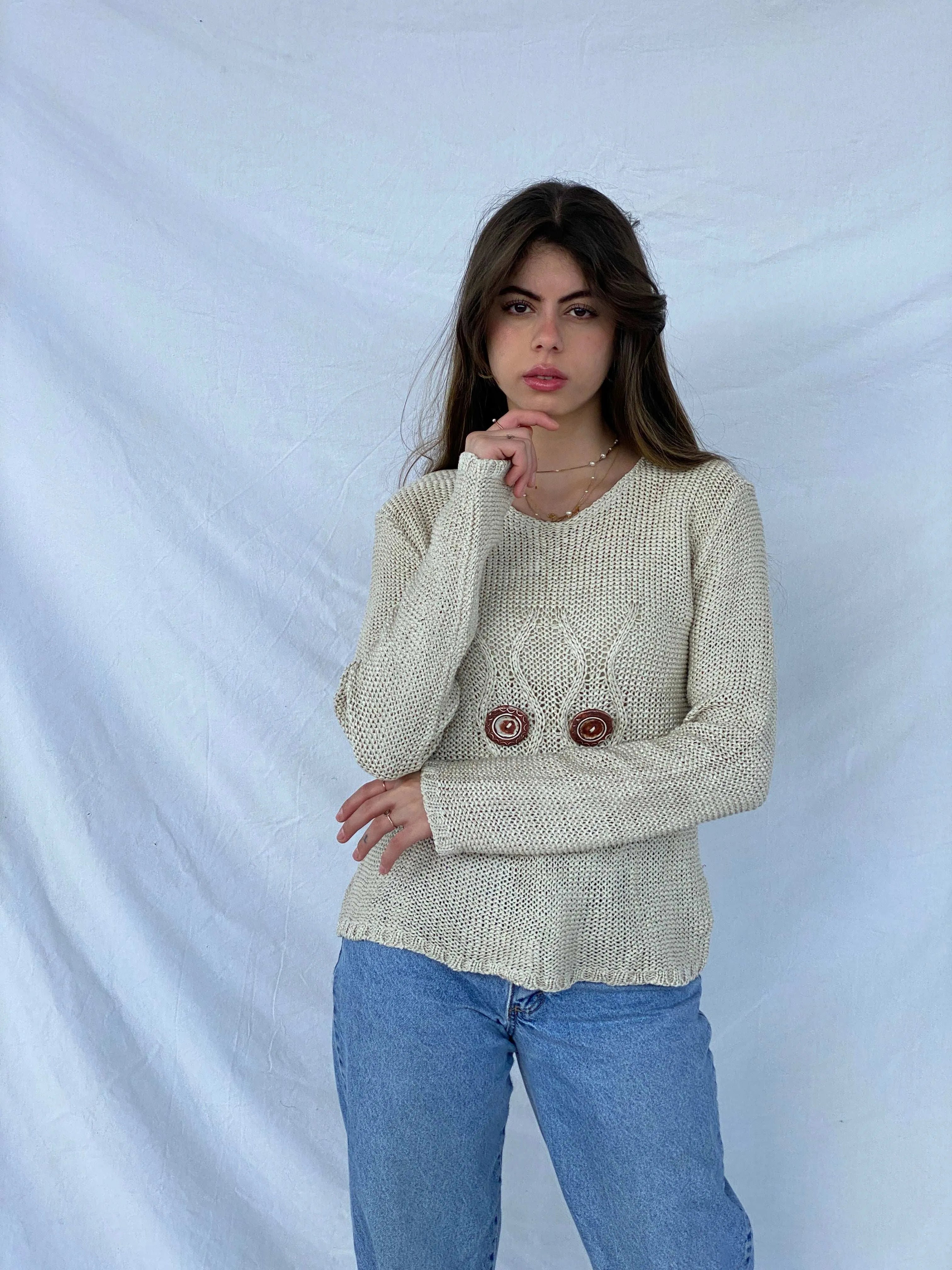 Vintage Cira Esposita Crochet Top - Size M - Balagan Vintage Full Sleeve Top 00s, 90s, full sleeve top, Mira