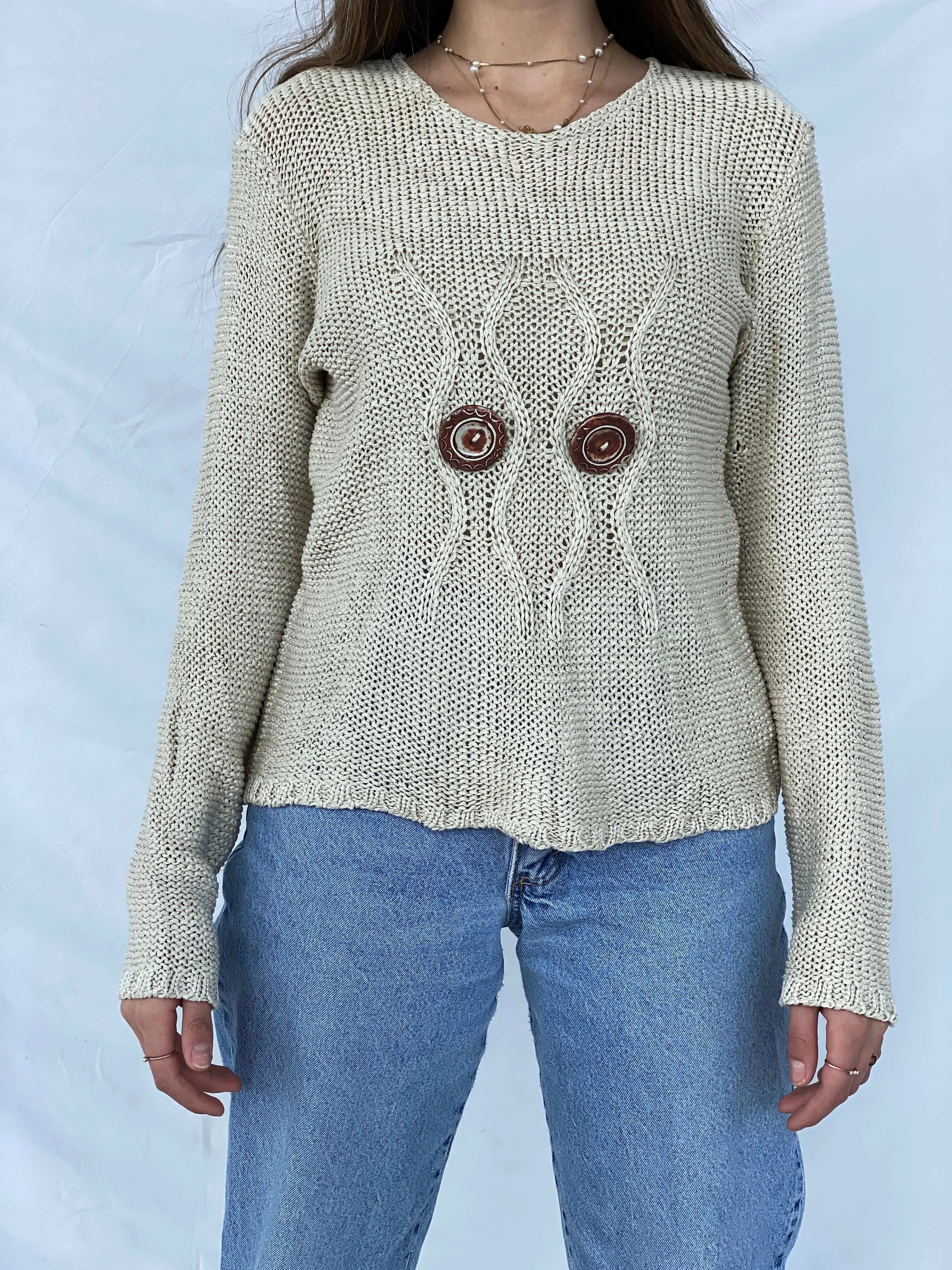 Vintage Cira Esposita Crochet Top - Size M - Balagan Vintage Full Sleeve Top 00s, 90s, full sleeve top, Mira