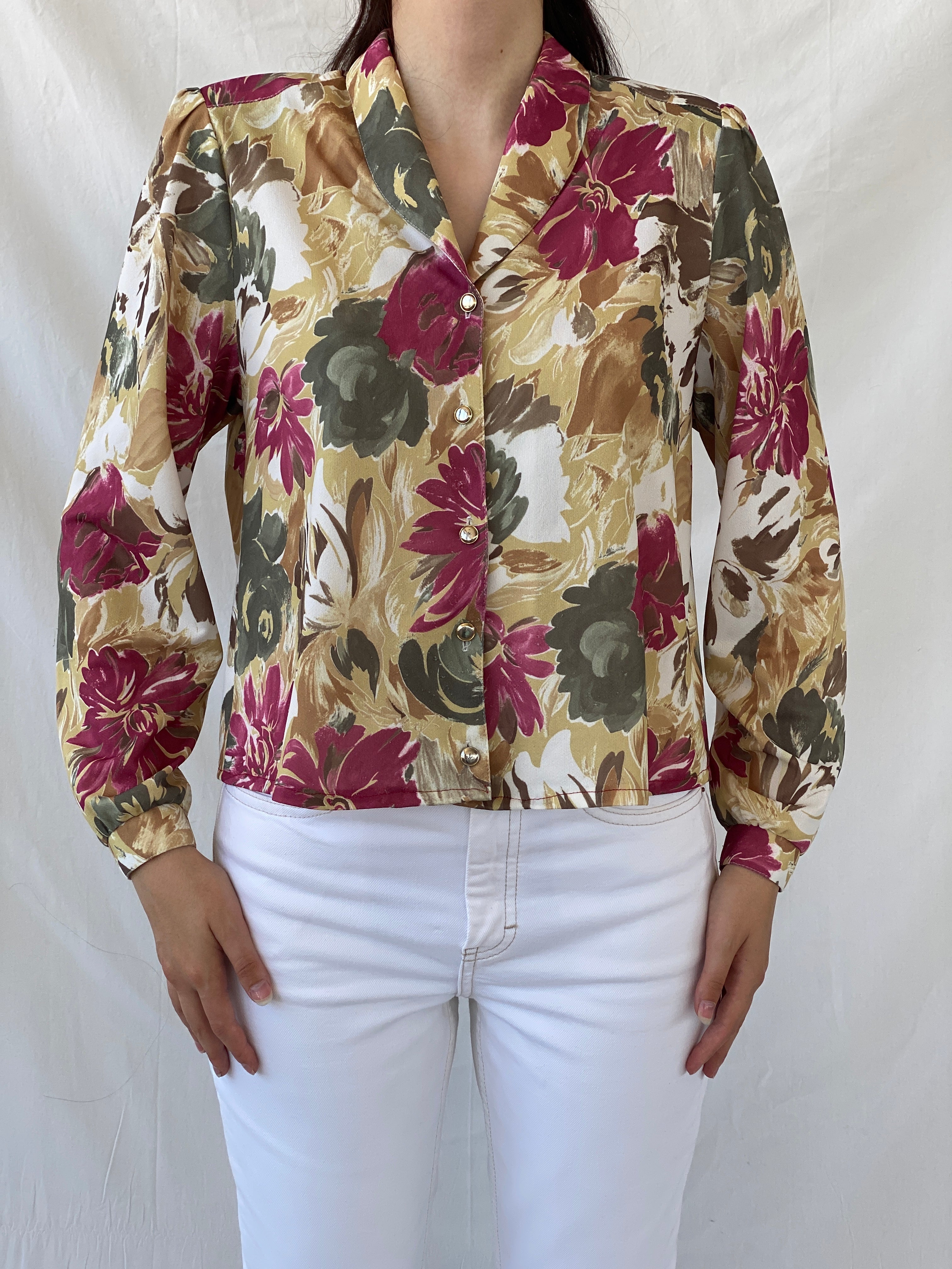 Vintage Colorful Floral Full Sleeve Button Up Office Shirt - L - Balagan Vintage Full Sleeve Shirt 00s, Ayah, floral, full sleeve shirt, NEW IN, summer
