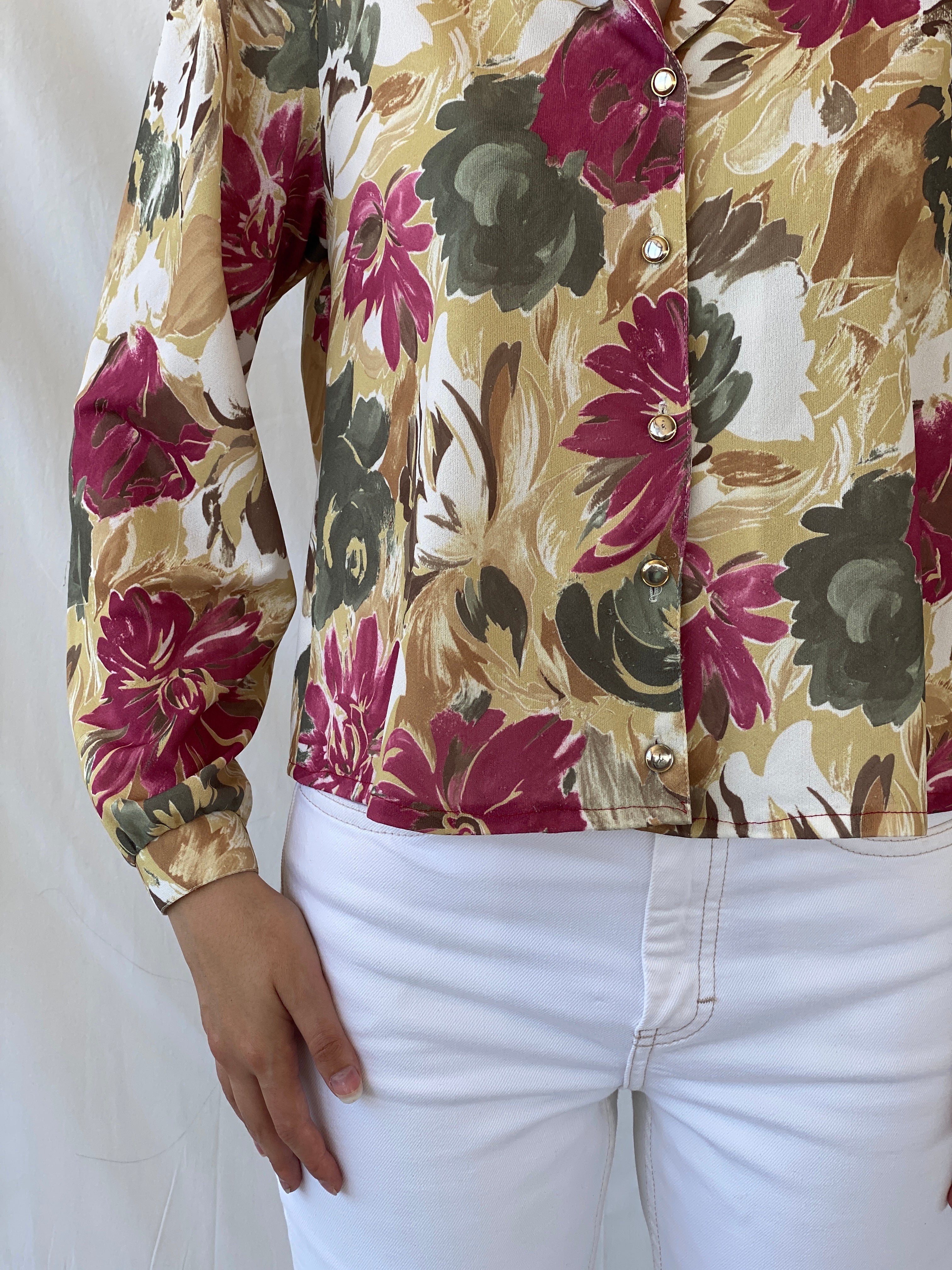 Vintage Colorful Floral Full Sleeve Button Up Office Shirt - L - Balagan Vintage Full Sleeve Shirt 00s, Ayah, floral, full sleeve shirt, NEW IN, summer