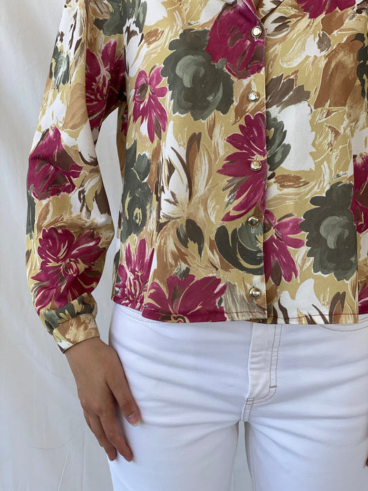 Vintage Colorful Floral Full Sleeve Button Up Office Shirt - L - Balagan Vintage Full Sleeve Shirt 00s, Ayah, floral, full sleeve shirt, NEW IN, summer