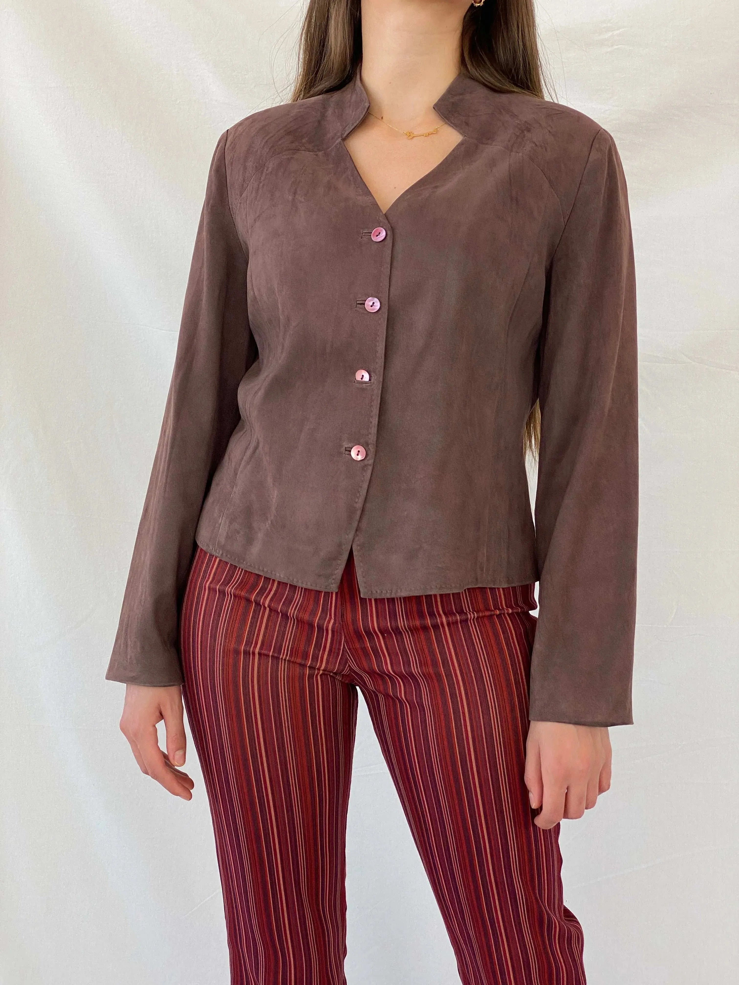Vintage Country Casuals Brown Buttoned Light Jacket - L - Balagan Vintage Jacket 90s, blazer, Coats&Jackets, full sleeve blazer, Mira, winter