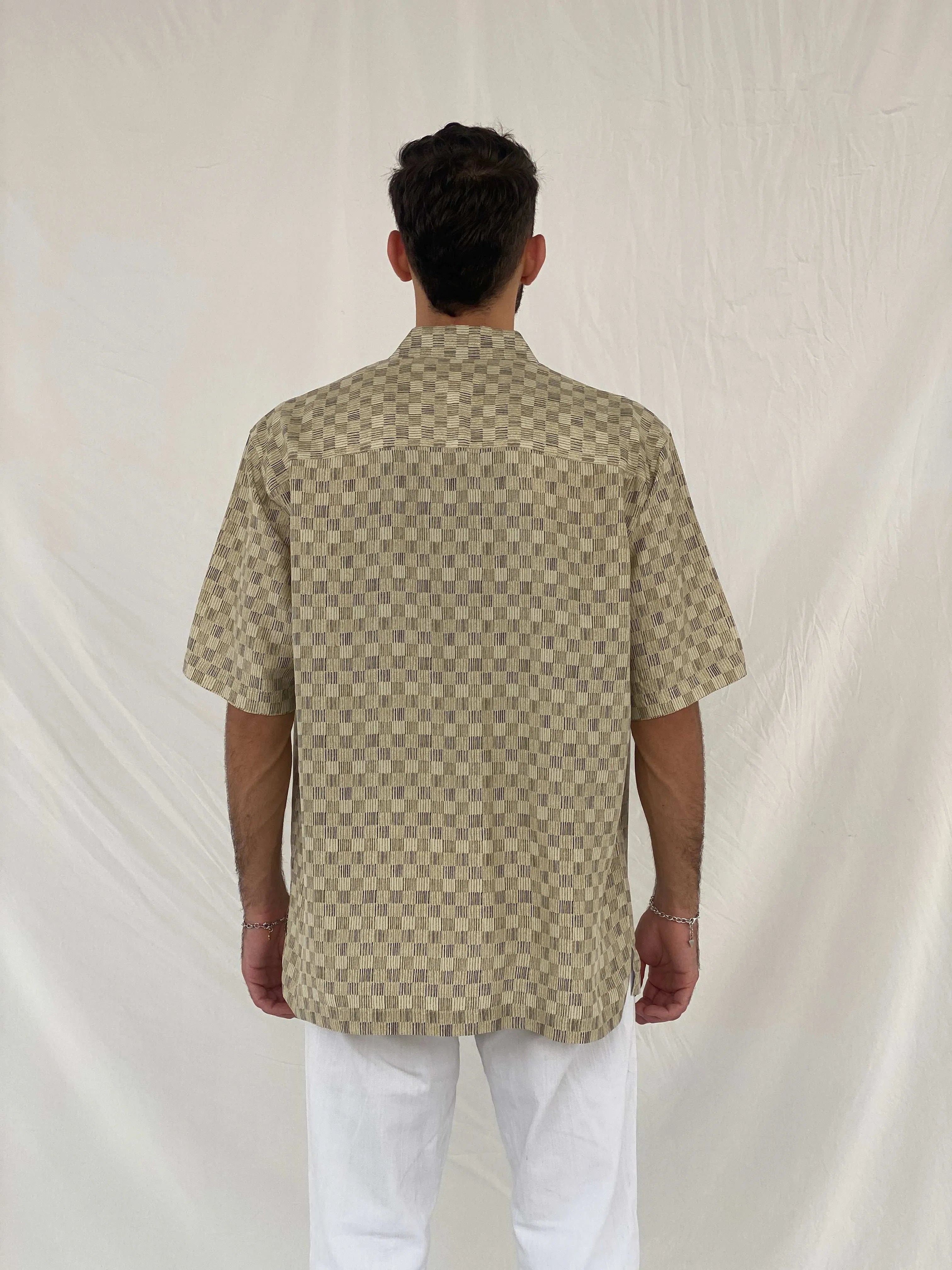 Vintage Crazy Horse Half Sleeve Silk Shirt - L - Balagan Vintage Half Sleeve Shirt 00s, 90s, Awsam, half sleeve shirt, printed shirt, striped shirt