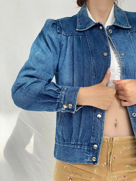 Vintage Denim Bomber Jacket - M - Balagan Vintage Denim Jacket 00s, Ayah, Coats&Jackets, denim, denim jacket, Women's Denim Jackets