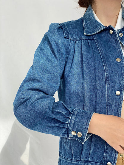 Vintage Denim Bomber Jacket - M - Balagan Vintage Denim Jacket 00s, Ayah, Coats&Jackets, denim, denim jacket, Women's Denim Jackets