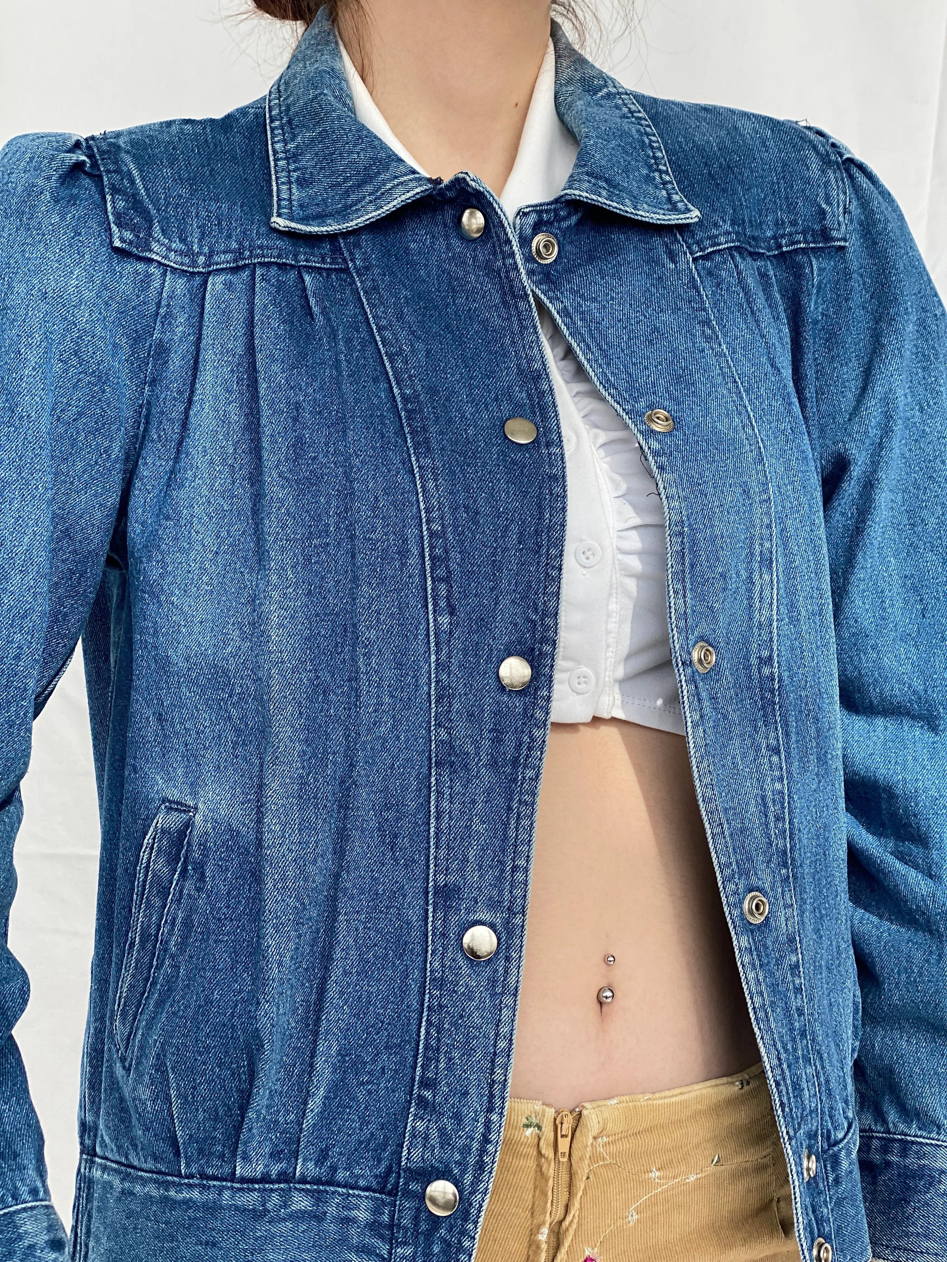 Vintage Denim Bomber Jacket - M - Balagan Vintage Denim Jacket 00s, Ayah, Coats&Jackets, denim, denim jacket, Women's Denim Jackets