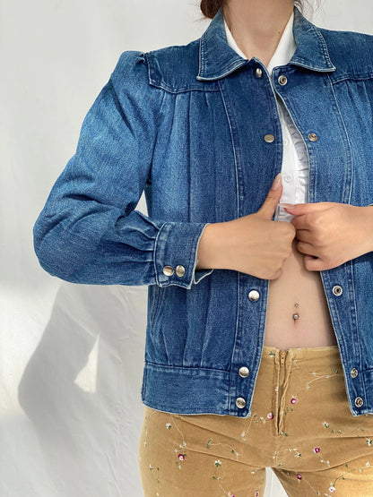 Vintage Denim Bomber Jacket - M - Balagan Vintage Denim Jacket 00s, Ayah, Coats&Jackets, denim, denim jacket, Women's Denim Jackets
