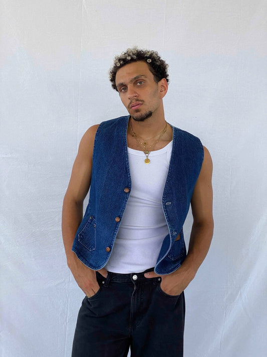 Vintage Denim Vest - Balagan Vintage Denim Vest 00s, 90s, Abdullah, denim, denim vest, men