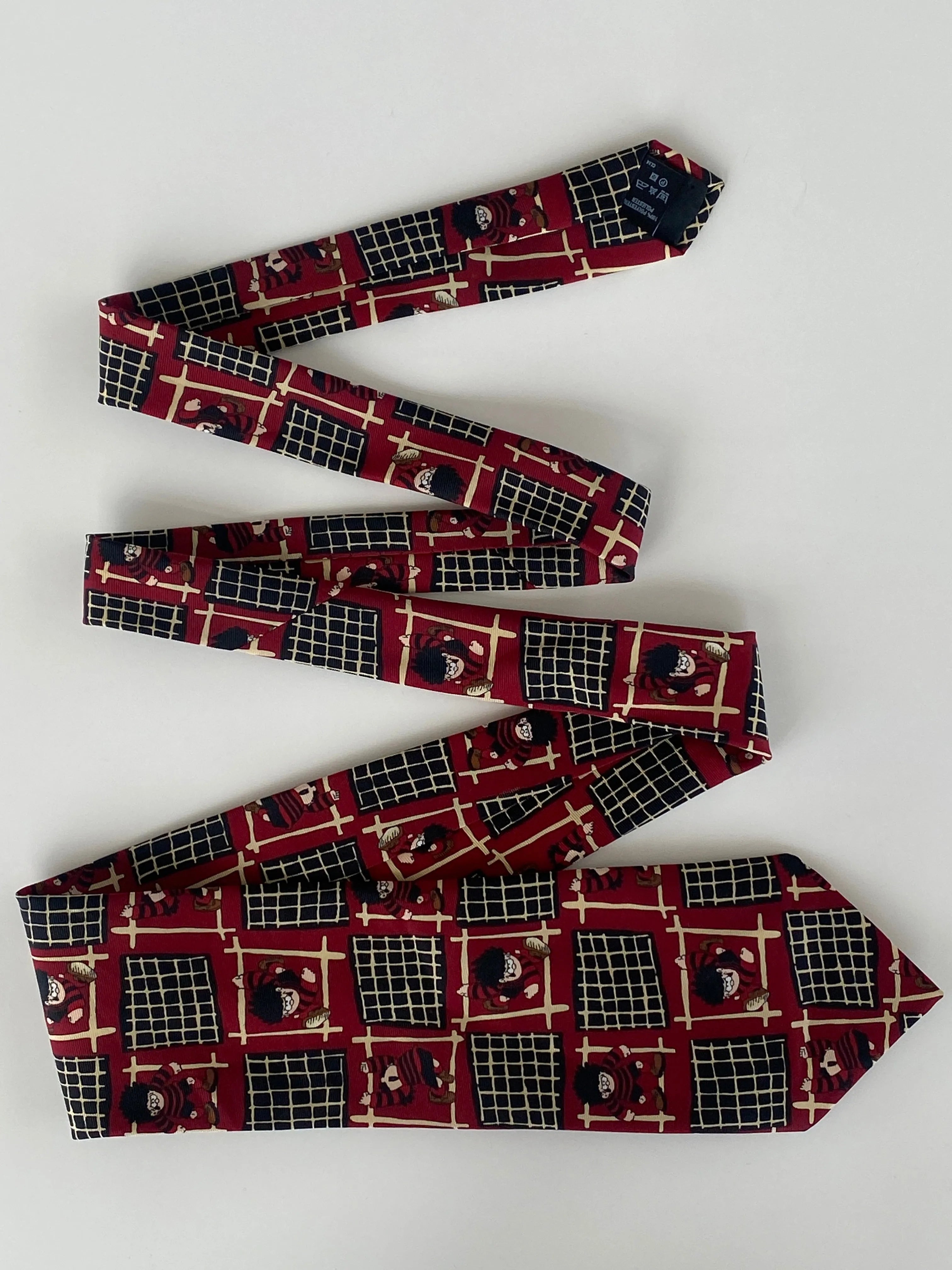Vintage Dennis The Menace by Thomson & Co Graphic Red Tie - Balagan Vintage Ties crazy print, graphic, graphic ties, printed ties, tie, vintage, vintage ties