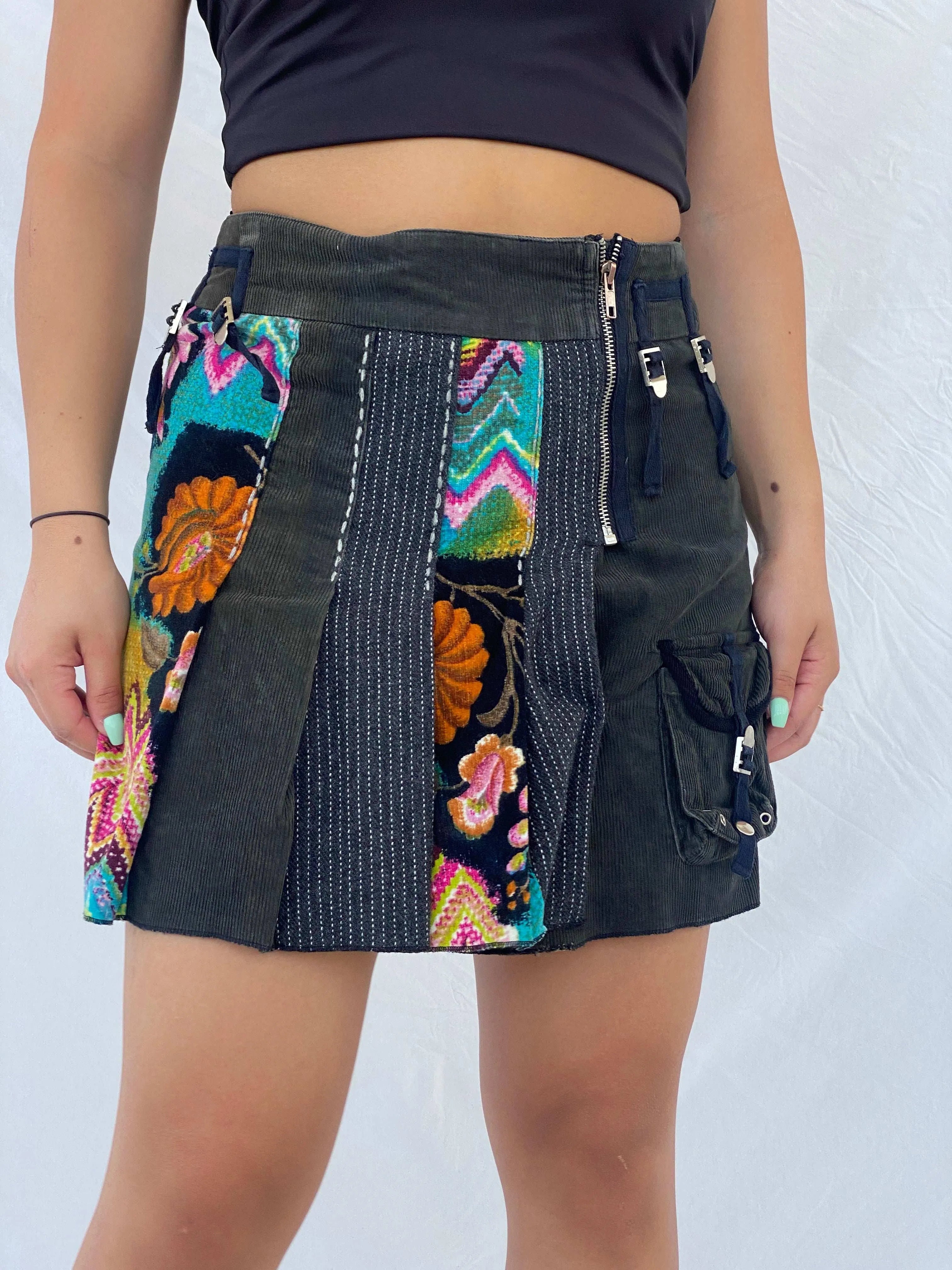 Vintage Derhy Mini Corduroy Skirt - S - Balagan Vintage Mini Skirt 00s, Lana, mini skirt, summer