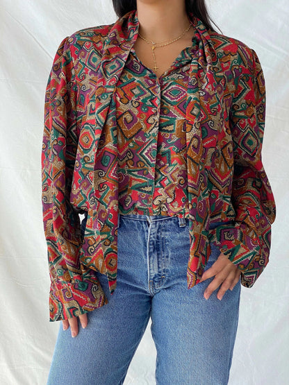 Vintage Devernois Paris Printed Button Up Full Sleeve Shirt - M - Balagan Vintage Full Sleeve Shirt 00s, Deals, full sleeve shirt, Lana, summer
