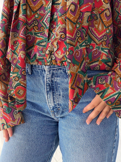 Vintage Devernois Paris Printed Button Up Full Sleeve Shirt - M - Balagan Vintage Full Sleeve Shirt 00s, Deals, full sleeve shirt, Lana, summer