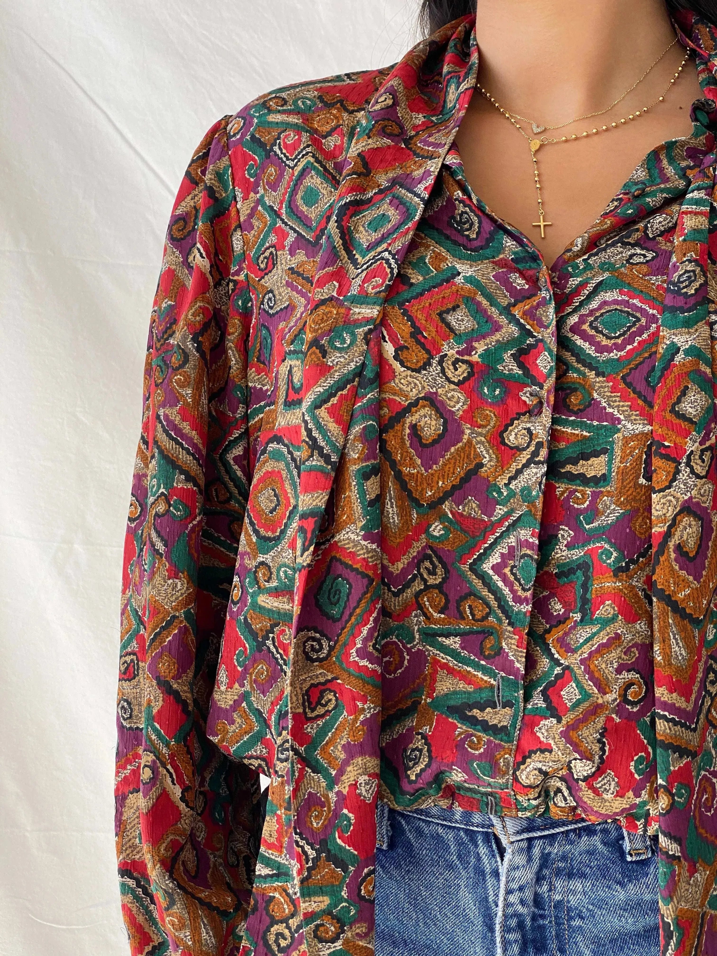 Vintage Devernois Paris Printed Button Up Full Sleeve Shirt - M - Balagan Vintage Full Sleeve Shirt 00s, Deals, full sleeve shirt, Lana, summer