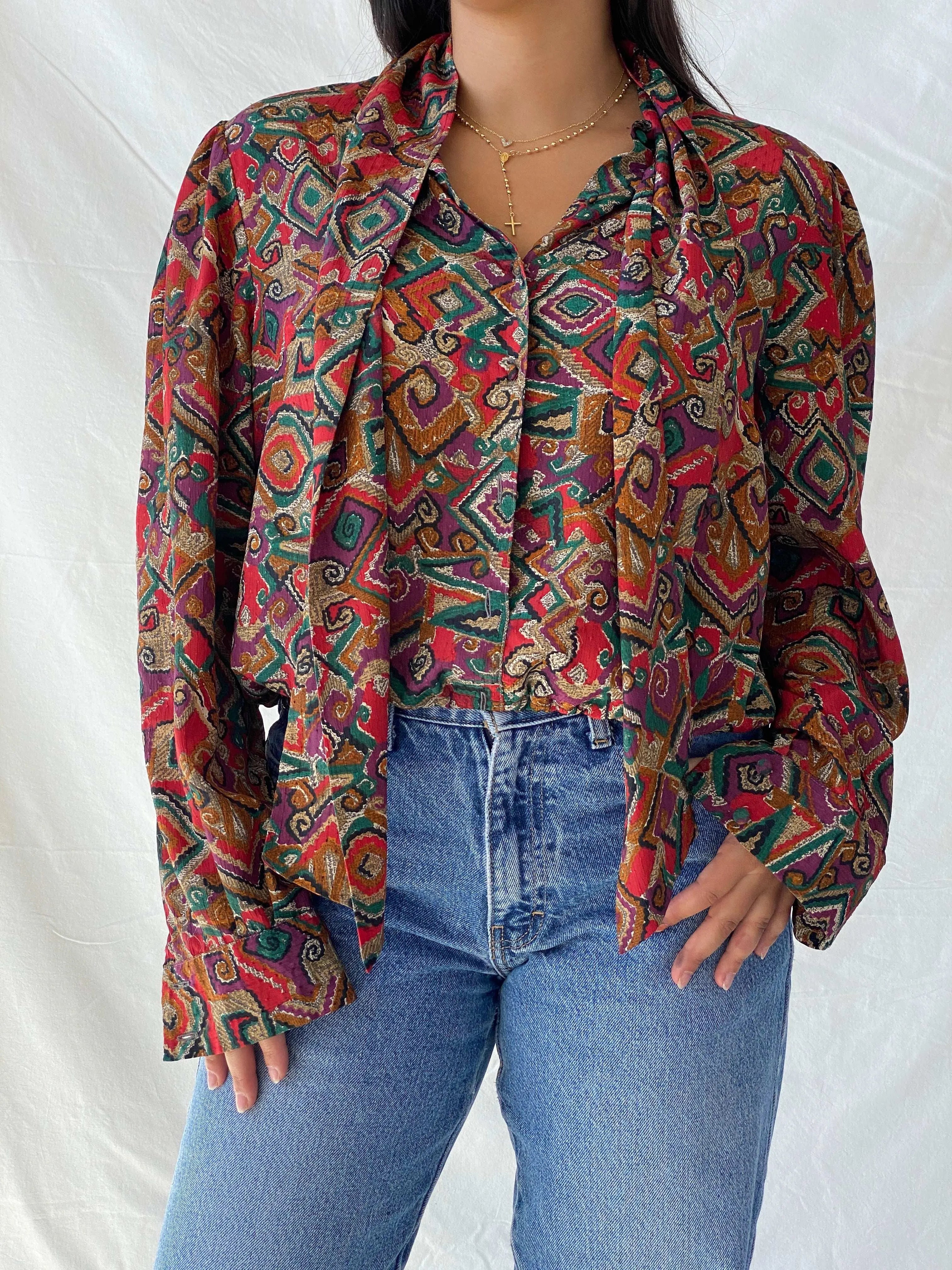 Vintage Devernois Paris Printed Button Up Full Sleeve Shirt - M - Balagan Vintage Full Sleeve Shirt 00s, full sleeve shirt, Lana, summer