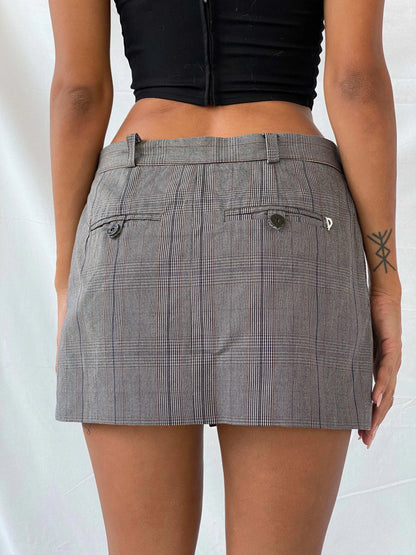 Vintage Dondup Pleated Plaid Mini Skirt - M - Balagan Vintage Mini Skirt 90s, mini skirt, plaid, plaid skirt, summer, Tojan