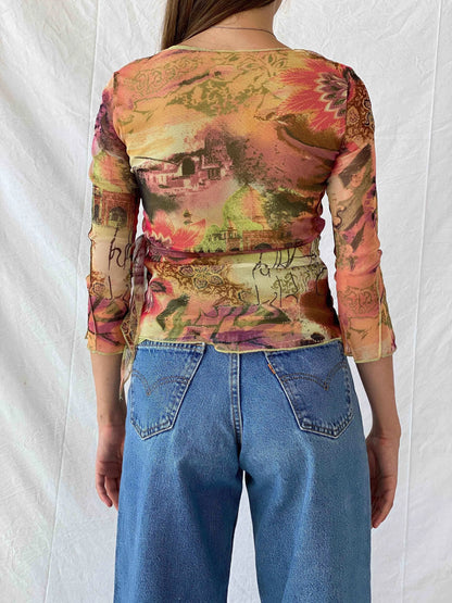 Vintage DPM by Depech Mod Mesh Top - Balagan Vintage Mesh Top Deals, mesh, mesh top, Mira, printed shirt
