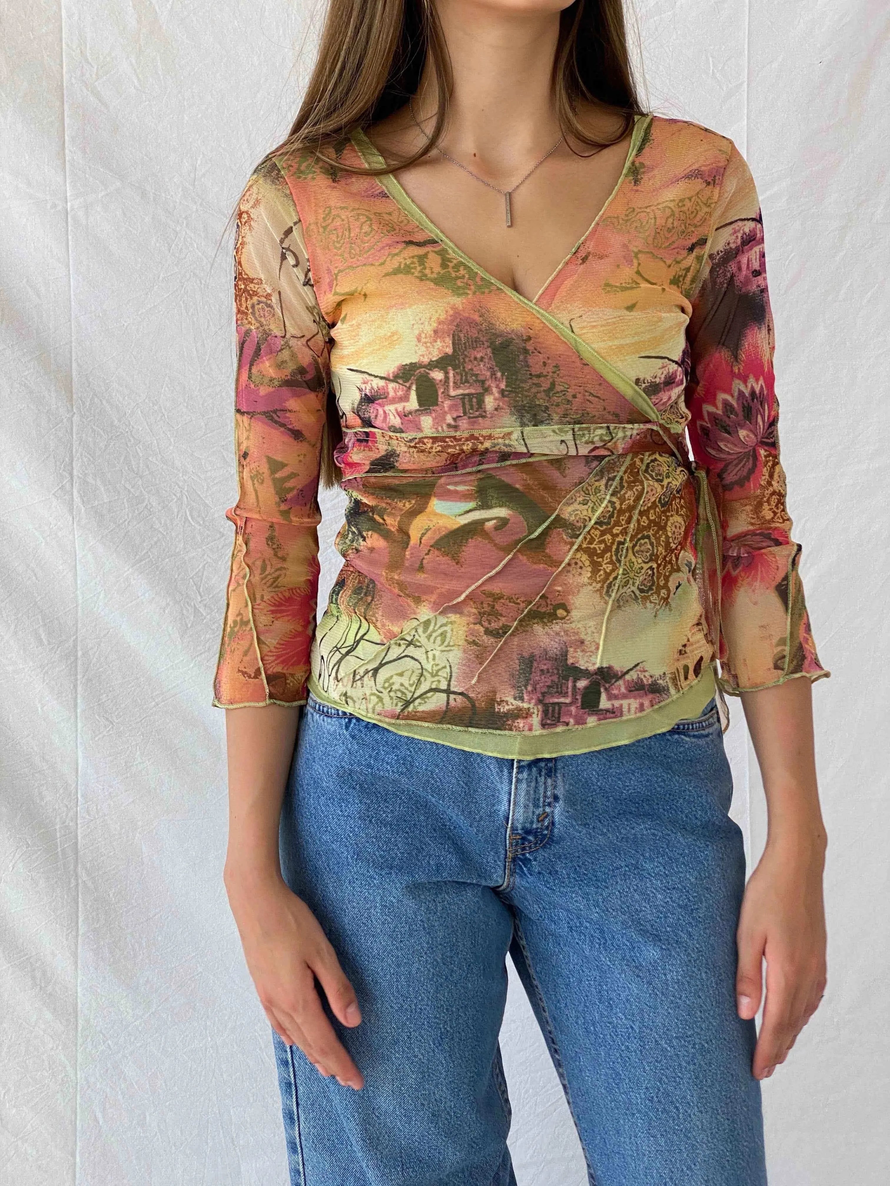 Vintage DPM by Depech Mod Mesh Top - Balagan Vintage Mesh Top Deals, mesh, mesh top, Mira, printed shirt