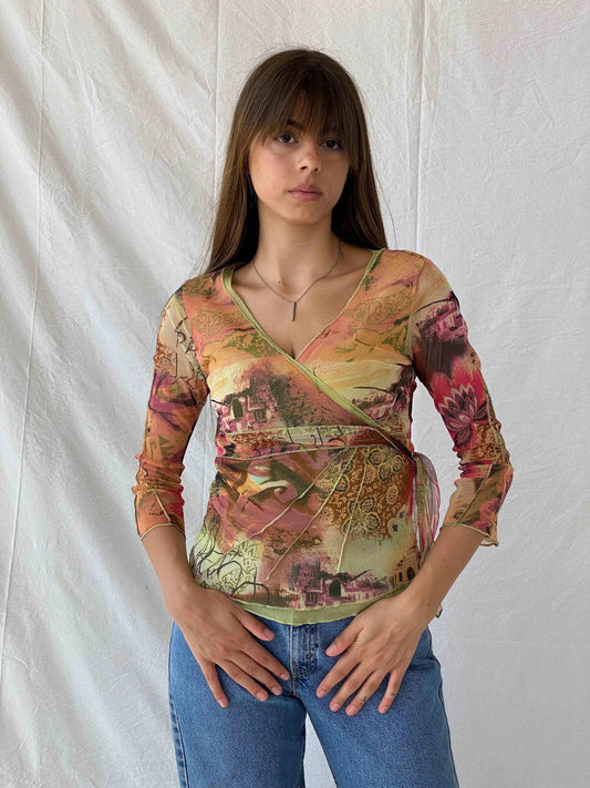 Vintage DPM by Depech Mod Mesh Top - Balagan Vintage Mesh Top Deals, mesh, mesh top, Mira, printed shirt