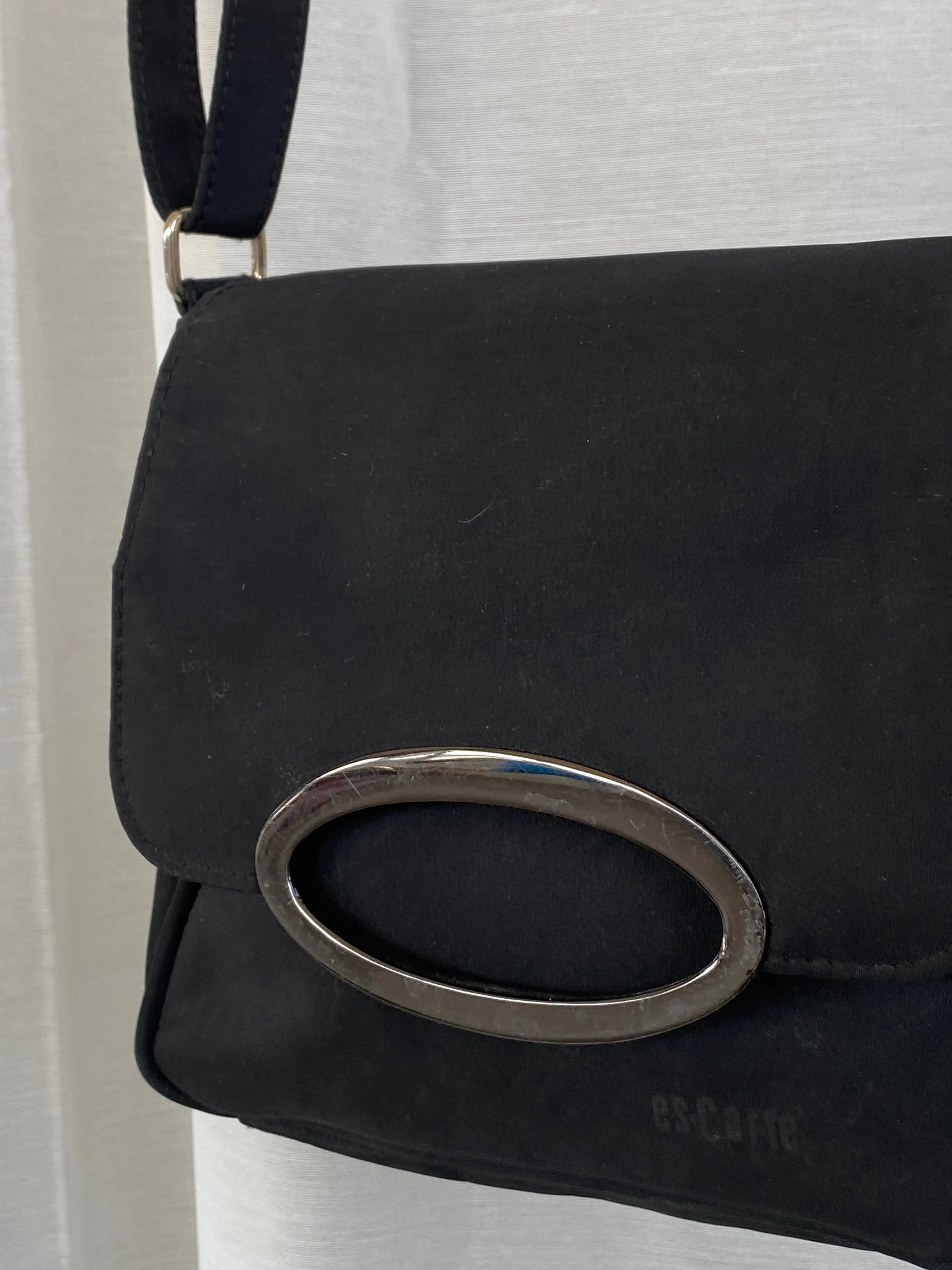 Vintage Es-Carte Black Canvas Mini Crossbody Bag - Balagan Vintage Cross Body Bag 00s, 90s, bag, shoulder bag, Y2K