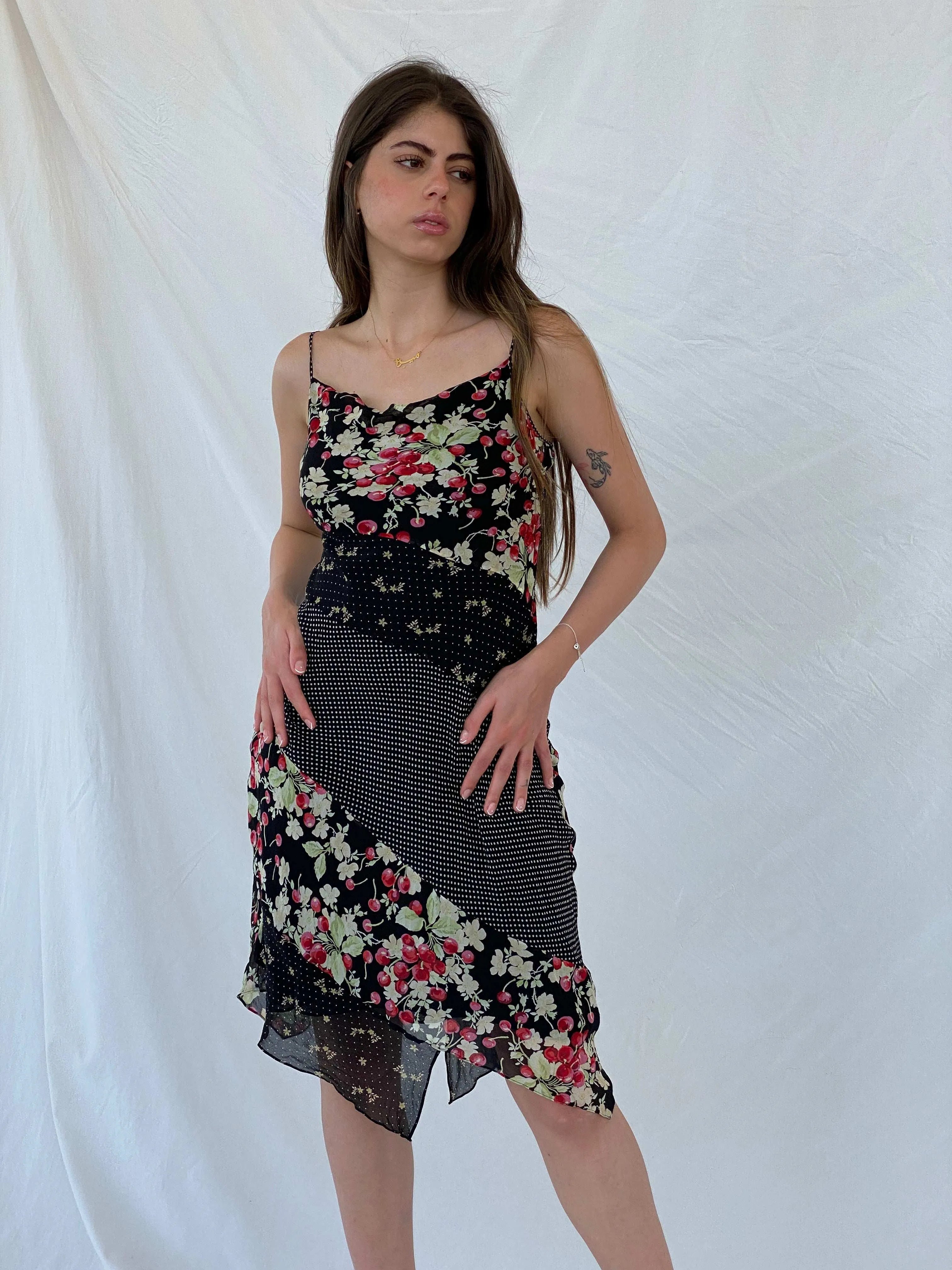 Vintage Express Midi Silk Dress - M - Balagan Vintage Midi Dress 00s, 90s, black dress, midi dress, Mira, silk, Wedding Guest