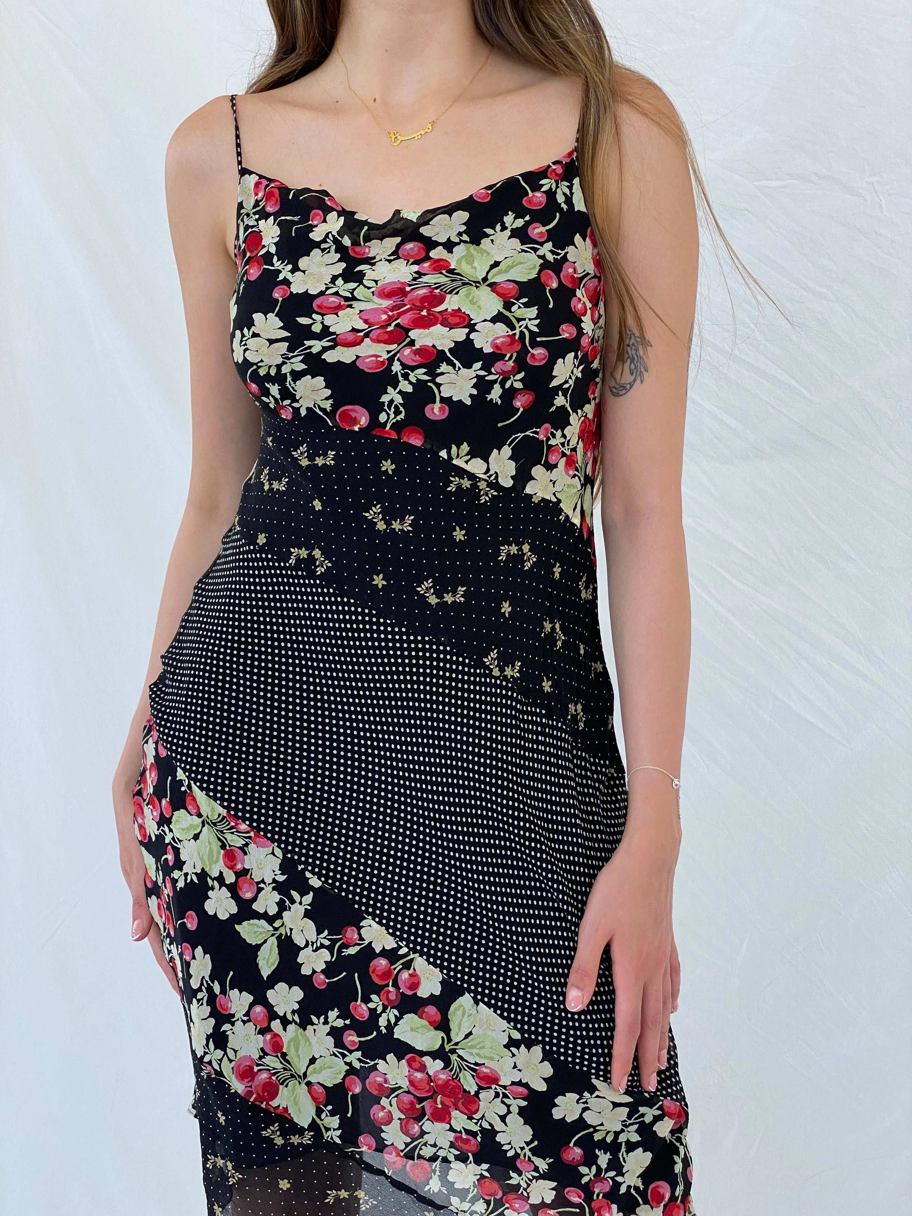 Vintage Express Midi Silk Dress - M - Balagan Vintage Midi Dress 00s, 90s, black dress, midi dress, Mira, silk, Wedding Guest