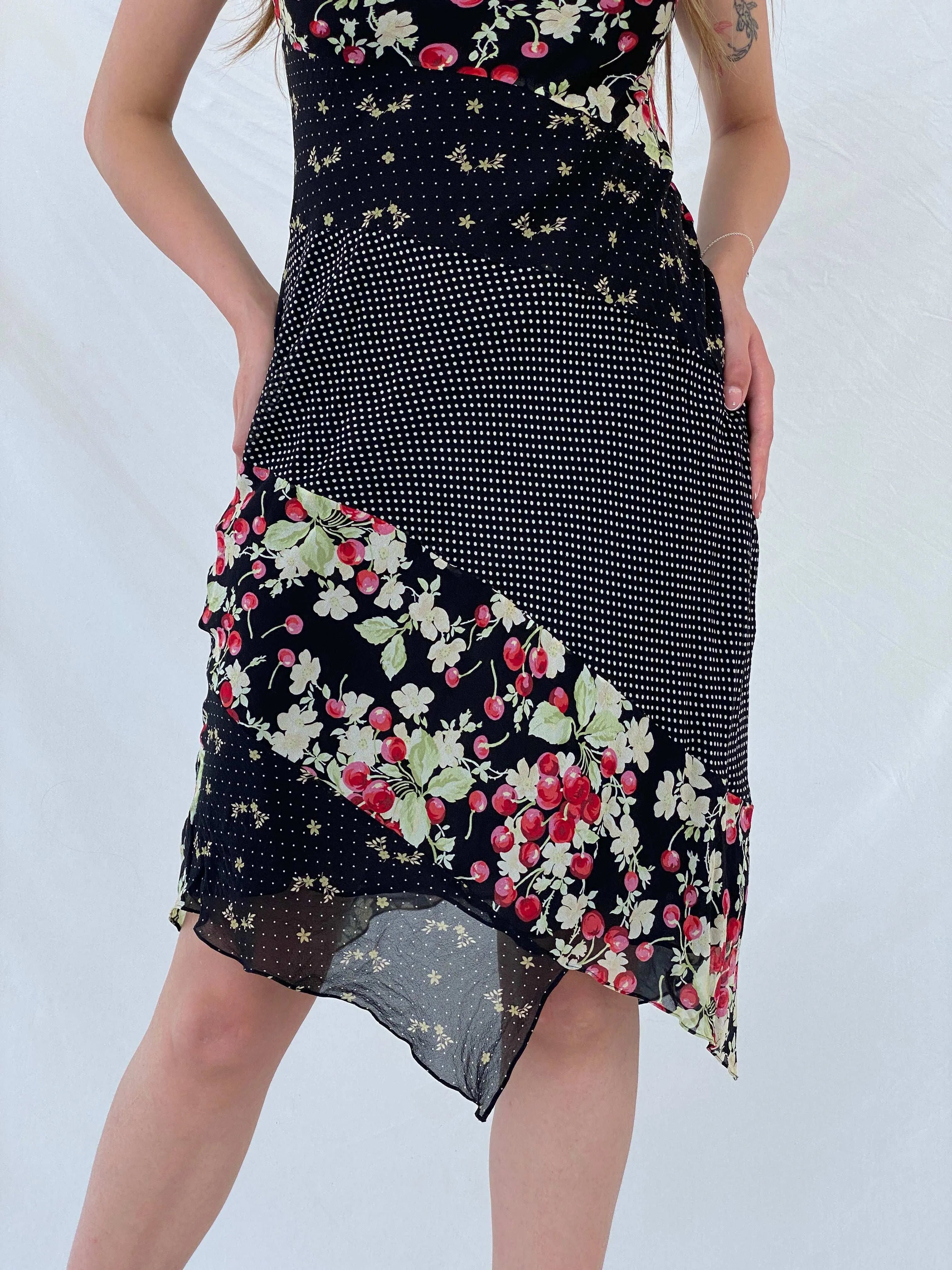 Vintage Express Midi Silk Dress - M - Balagan Vintage Midi Dress 00s, 90s, black dress, midi dress, Mira, silk, Wedding Guest