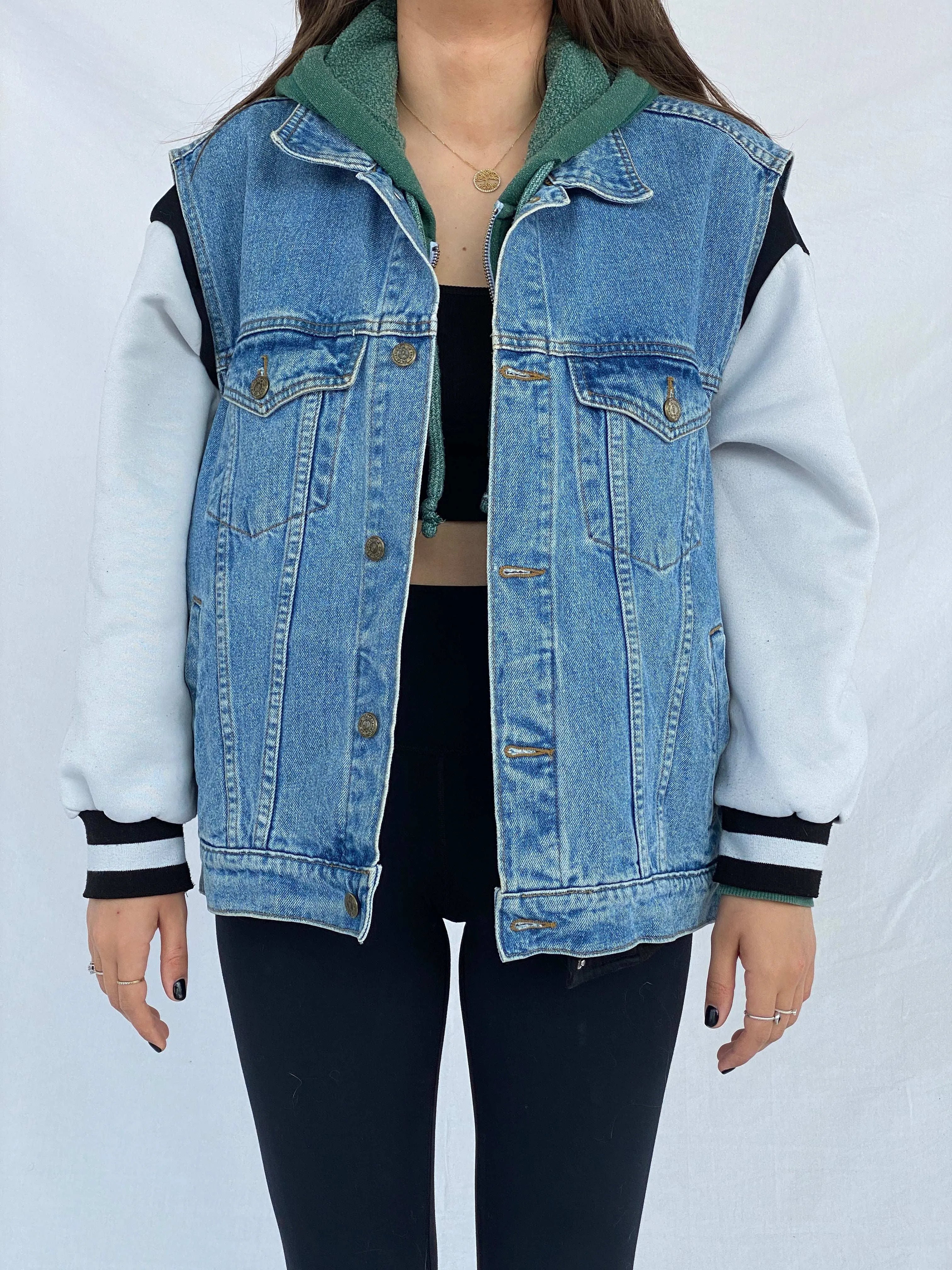 Vintage Fade Out Oversized Vest Size XL - Balagan Vintage Denim Vest 90s, denim, denim vest, vest