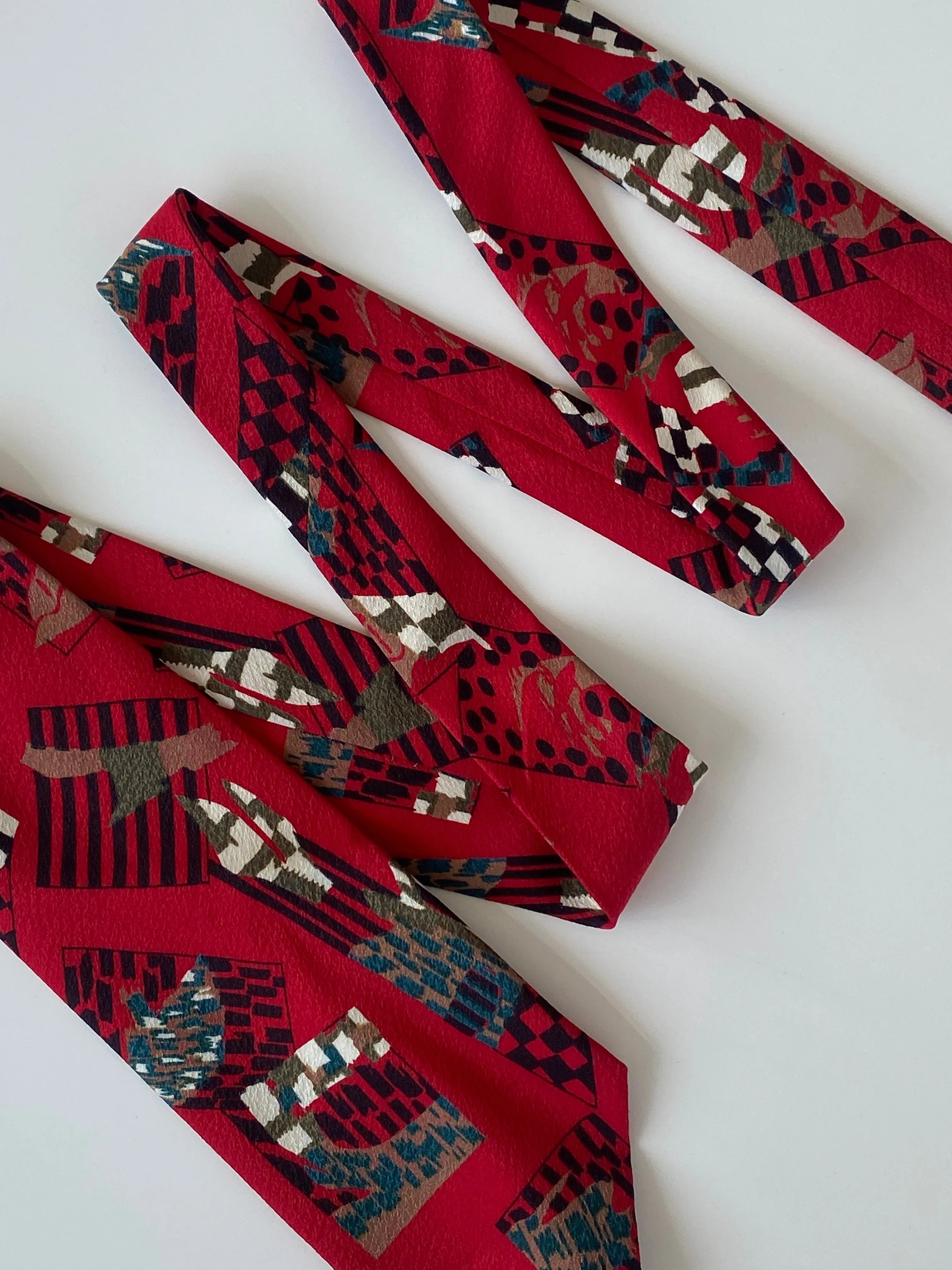 Vintage Fashion Line Men’s Red Graphic Tie - Balagan Vintage Ties crazy print, graphic, graphic ties, printed ties, tie, vintage, vintage ties