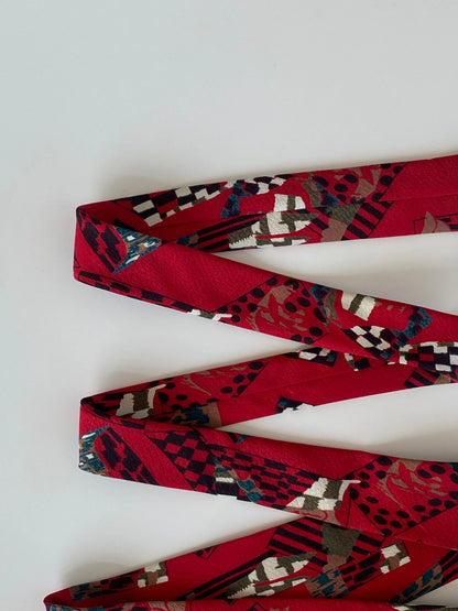 Vintage Fashion Line Men’s Red Graphic Tie - Balagan Vintage Ties crazy print, graphic, graphic ties, printed ties, tie, vintage, vintage ties