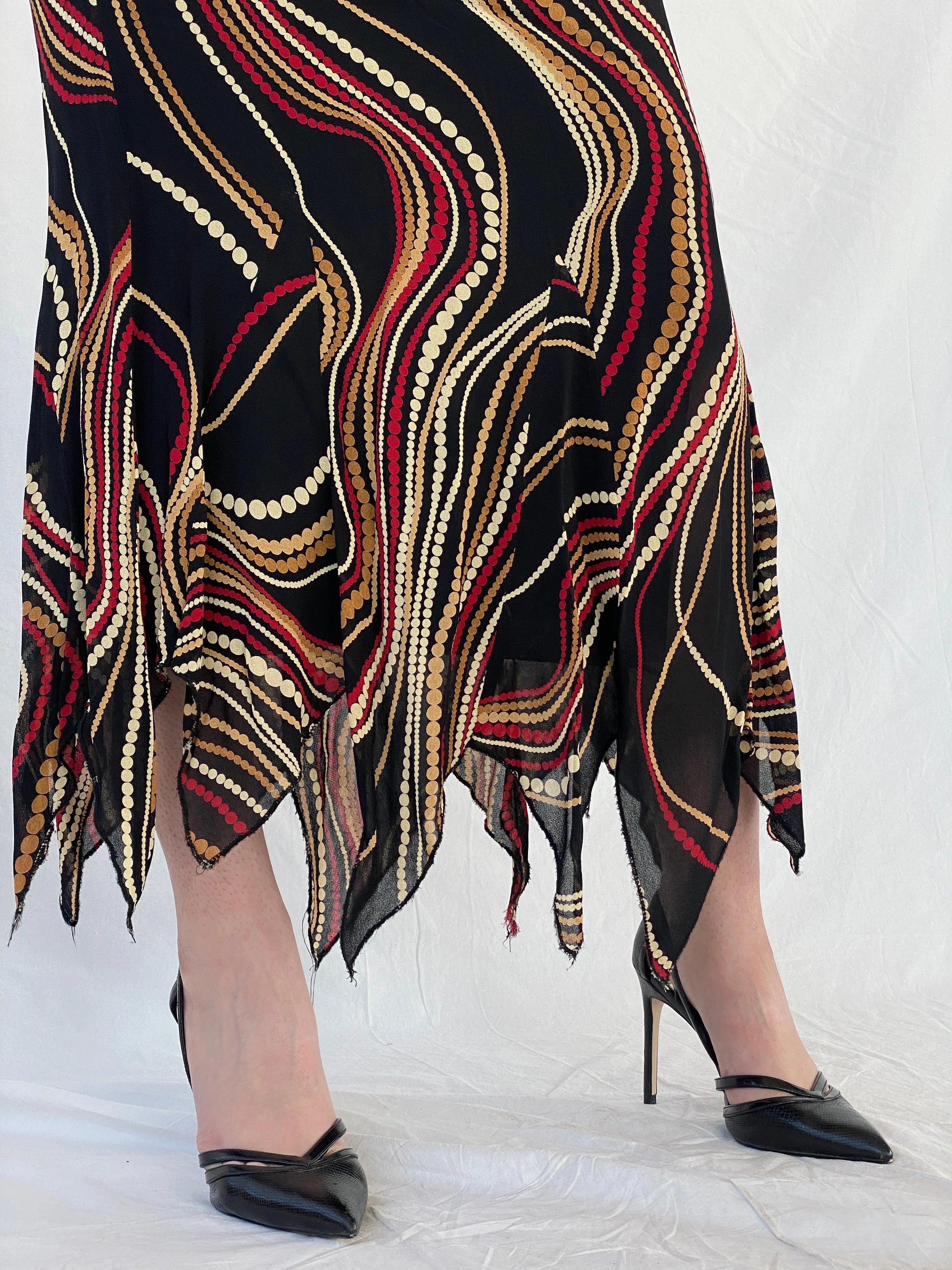 Vintage Feyyaz Collection Black Groovy Asymmetric Maxi Skirt - M - Balagan Vintage Maxi Skirt 00s, Ayah, maxi skirt, skirt, winter, women skirt