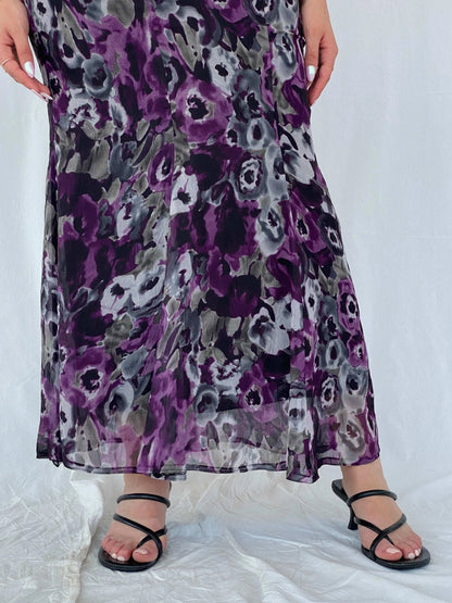 Vintage Floral Maxi Sheer Skirt Size M - Balagan Vintage Maxi Skirt 90s, Deals, floral, floral skirt, Juana, maxi skirt, women skirt