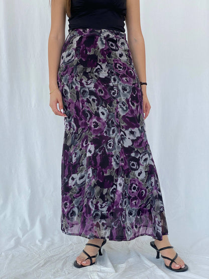 Vintage Floral Maxi Sheer Skirt Size M - Balagan Vintage Maxi Skirt 90s, Deals, floral, floral skirt, Juana, maxi skirt, women skirt