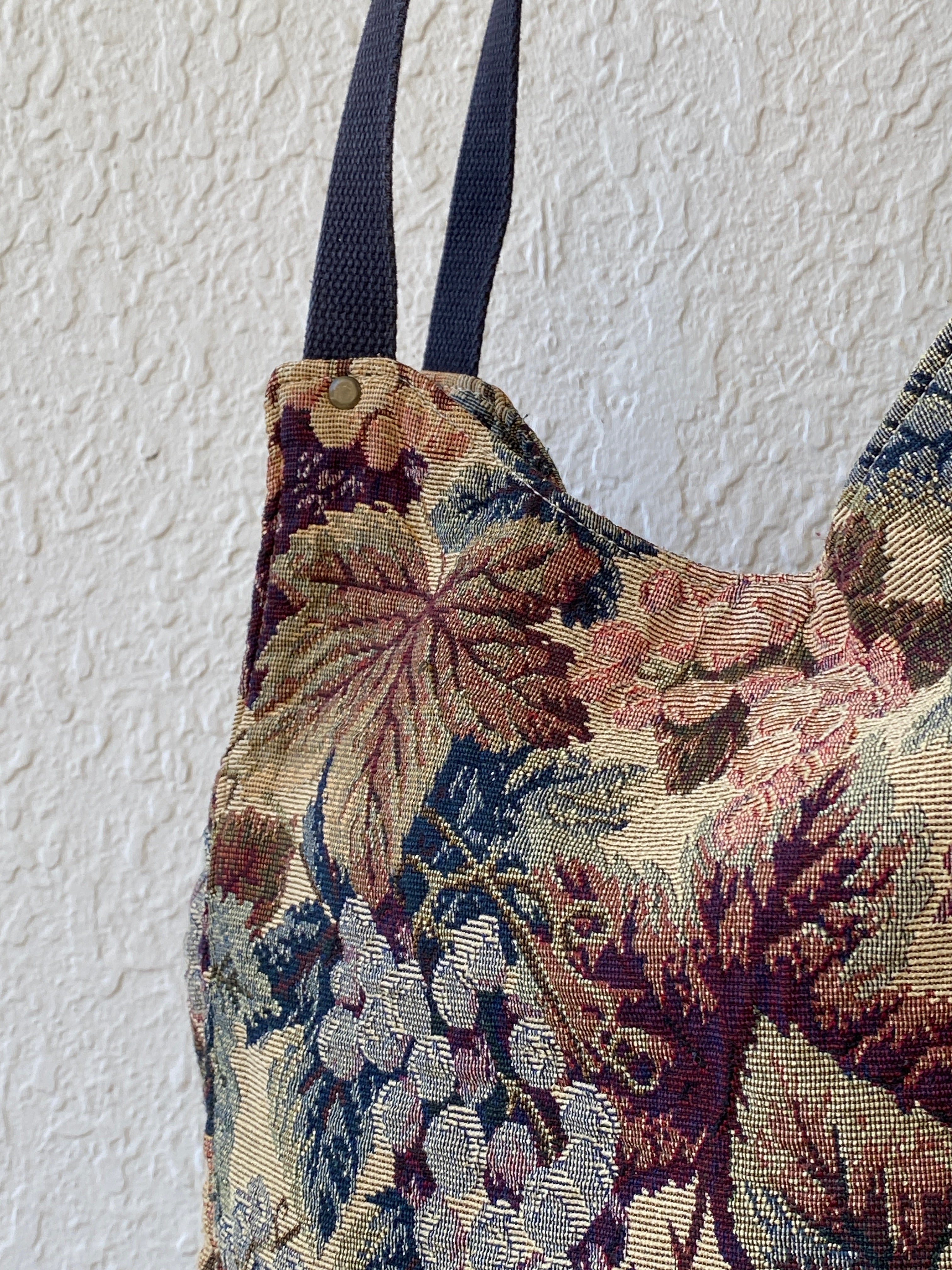 Vintage Floral Tapestry Tote Bag Earth Tone Bucket Bag - Balagan Vintage Tote Bag 00s, 90s, bag, floral, floral print, NEW IN, shoulder bag, Y2K