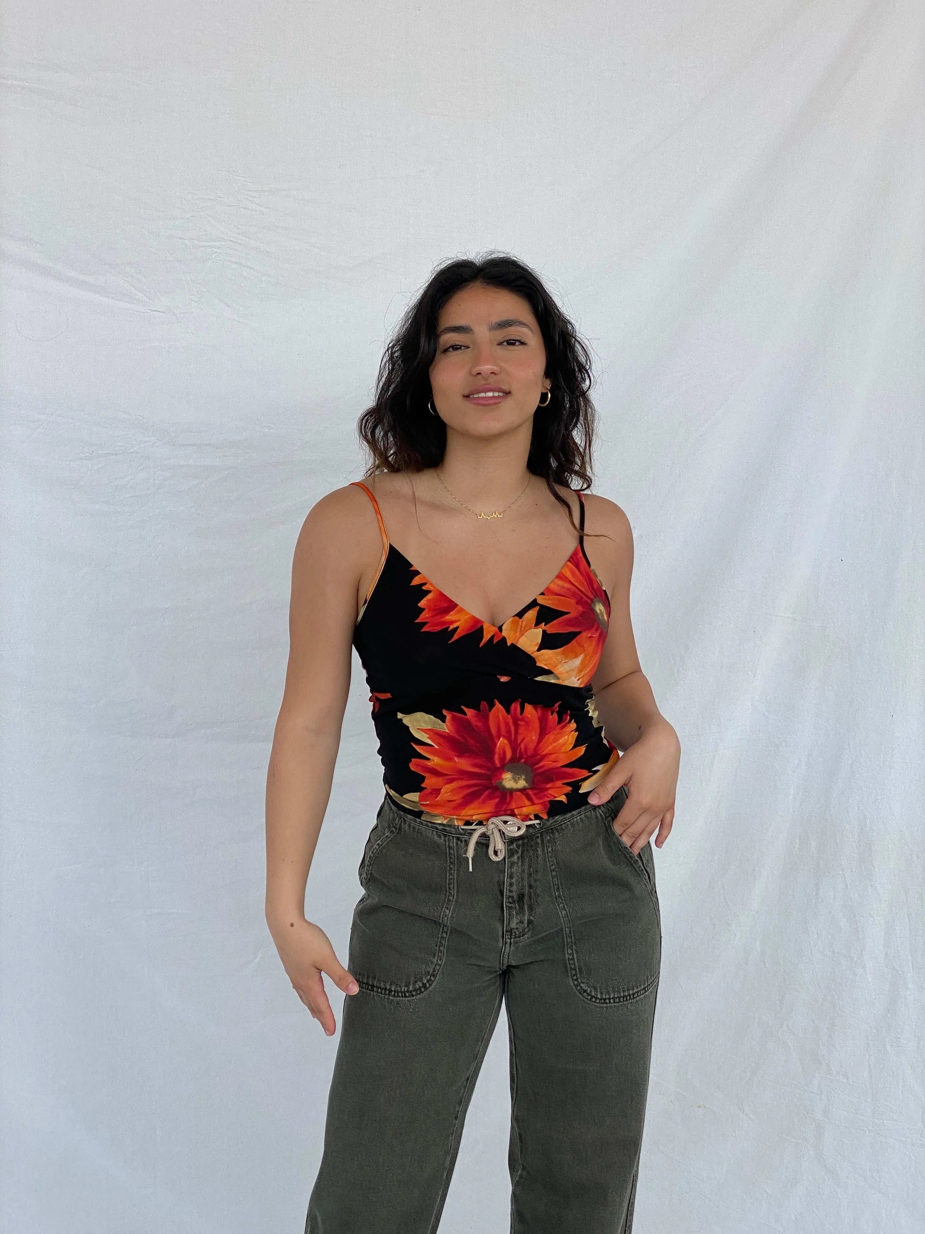 Vintage Floral Top - Size M - Balagan Vintage Sleeveless Top 00s, Lana, sleeveless top, summer