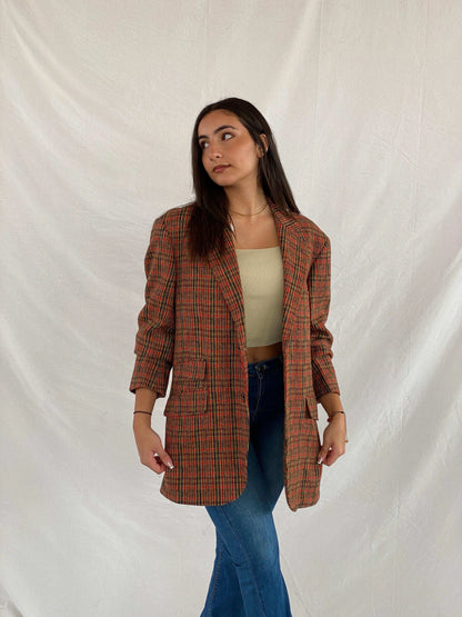 Vintage G-STAGE Comming Man Plaid Blazer - Balagan Vintage Blazer 00s, blazer, Coats&Jackets, full sleeve blazer, plaid blazer, Rama, Women's Blazers