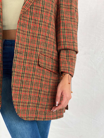 Vintage G-STAGE Comming Man Plaid Blazer - Balagan Vintage Blazer 00s, blazer, Coats&Jackets, full sleeve blazer, plaid blazer, Rama, Women's Blazers