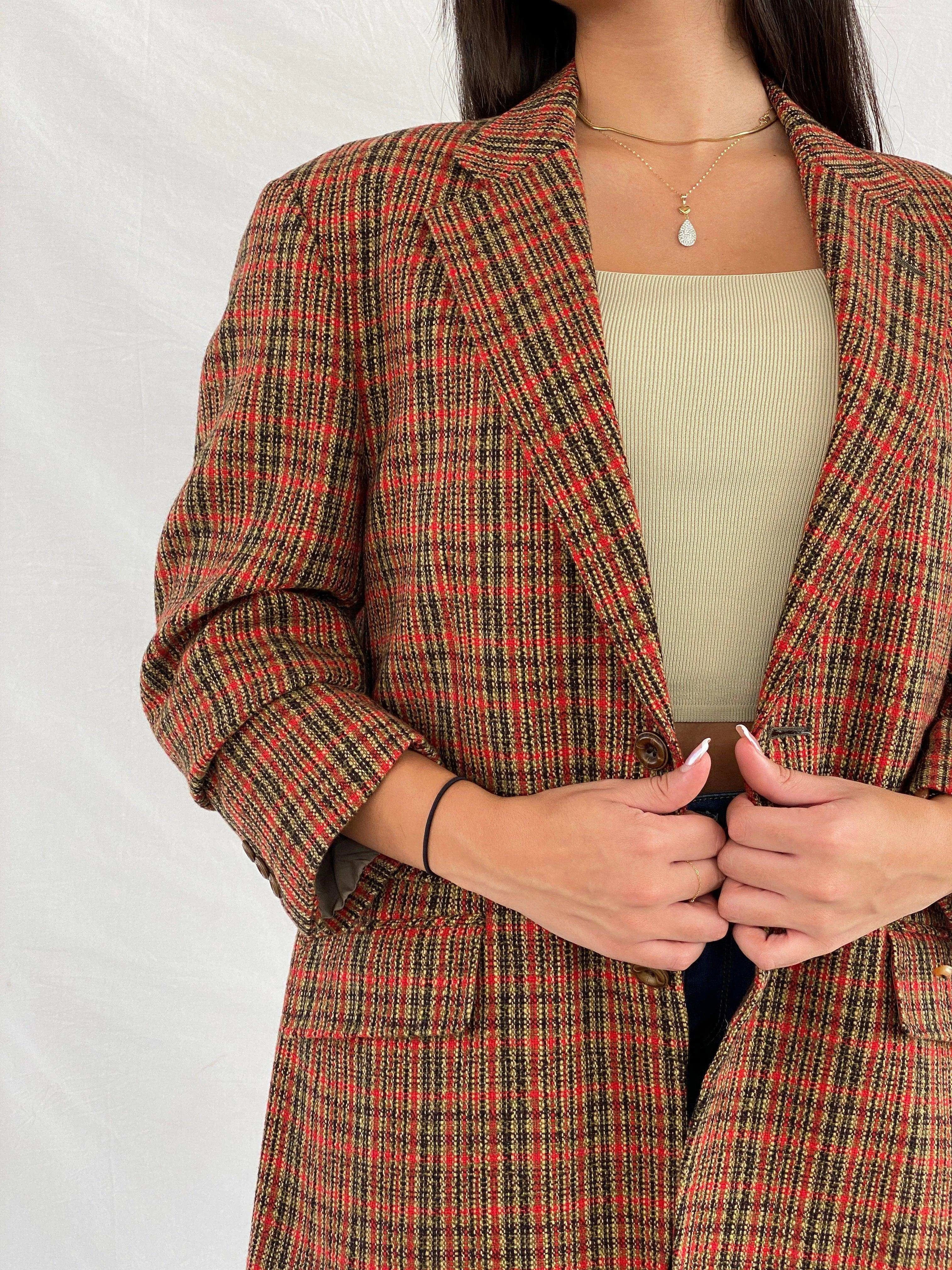Vintage G-STAGE Comming Man Plaid Blazer - Balagan Vintage Blazer 00s, blazer, full sleeve blazer, plaid blazer, Rama