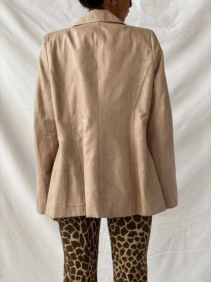 Vintage GAJ Collection Fashion Beige Blazer - L - Balagan Vintage Blazer 90s, blazer, Coats&Jackets, full sleeve blazer, leather blazer, Tojan, Women's Blazers