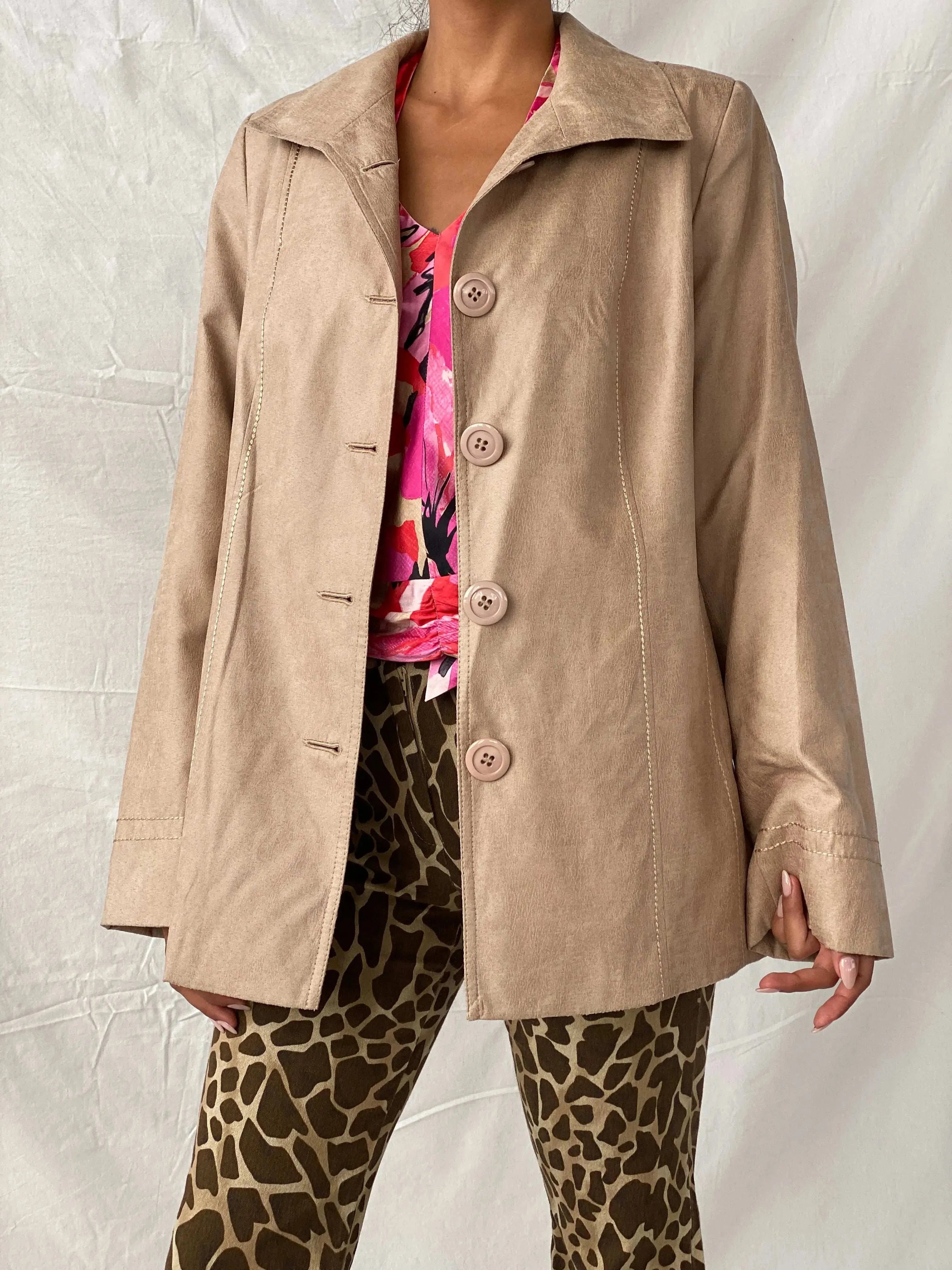 Vintage GAJ Collection Fashion Beige Blazer - L - Balagan Vintage Blazer 90s, blazer, Coats&Jackets, full sleeve blazer, leather blazer, Tojan, Women's Blazers