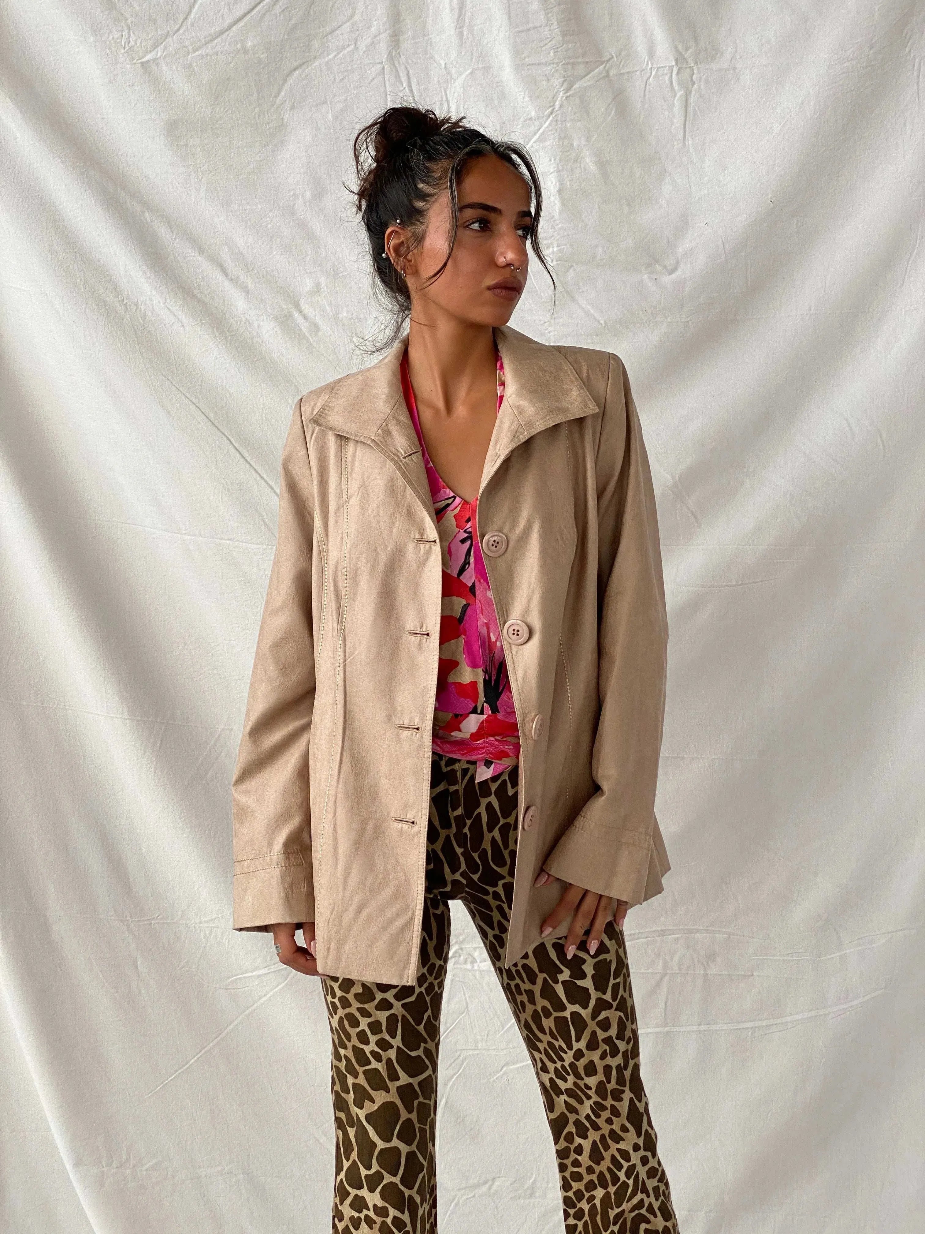 Vintage GAJ Collection Fashion Beige Blazer - L - Balagan Vintage Blazer 90s, blazer, Coats&Jackets, full sleeve blazer, leather blazer, Tojan, Women's Blazers