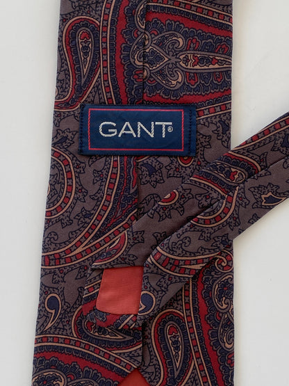 Vintage GANT Brown Paisley Print Men’s Neck Tie - Balagan Vintage Ties printed ties, tie, vintage, vintage ties