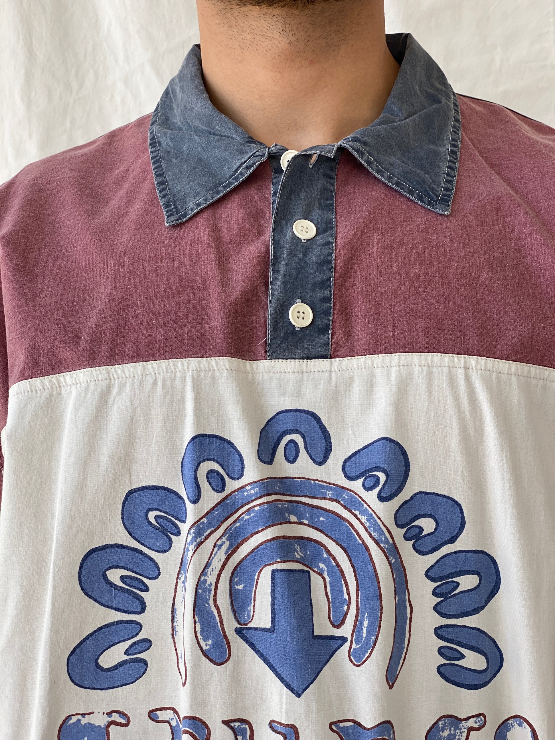 Vintage Grunge Oversized Men’s Streetwear Cotton Polo Shirt - XL - Balagan Vintage Half Sleeve Top 90s, men top, Ramez, summer