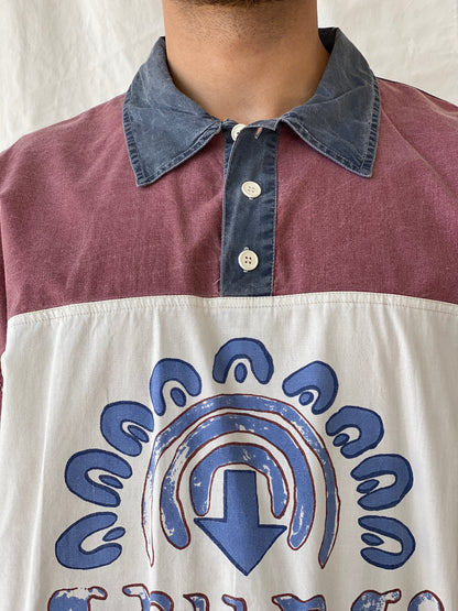 Vintage Grunge Oversized Men’s Streetwear Cotton Polo Shirt - XL - Balagan Vintage Half Sleeve Top 90s, men top, Ramez, summer