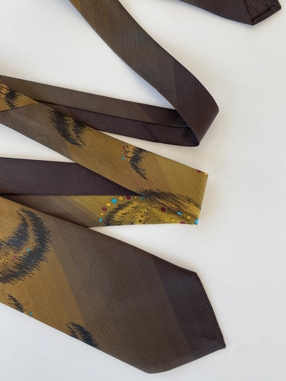 Vintage Handmade Brown Men’s Neck Tie - Balagan Vintage Ties printed ties, tie, vintage, vintage ties