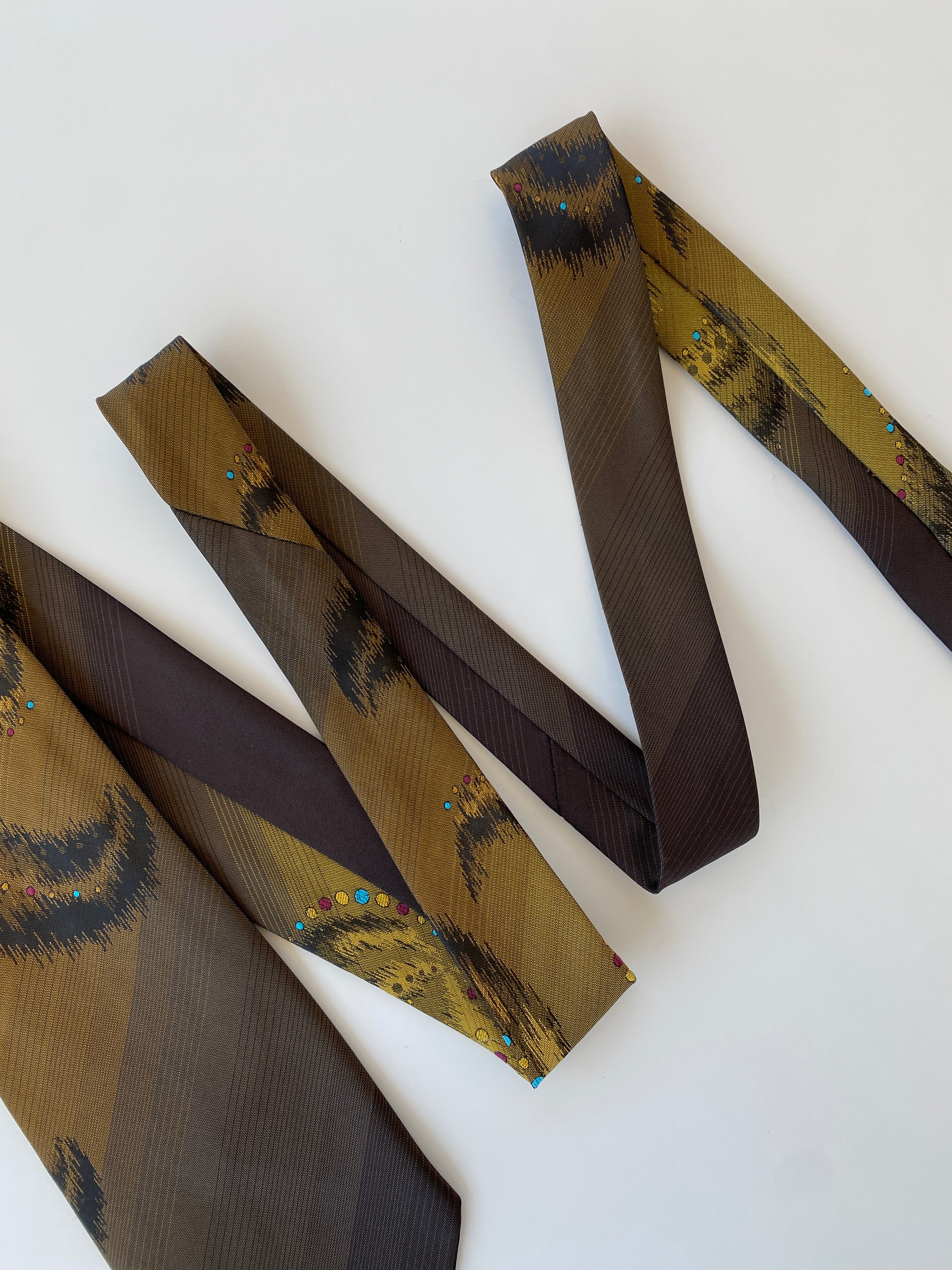 Vintage Handmade Brown Men’s Neck Tie - Balagan Vintage Ties printed ties, tie, vintage, vintage ties