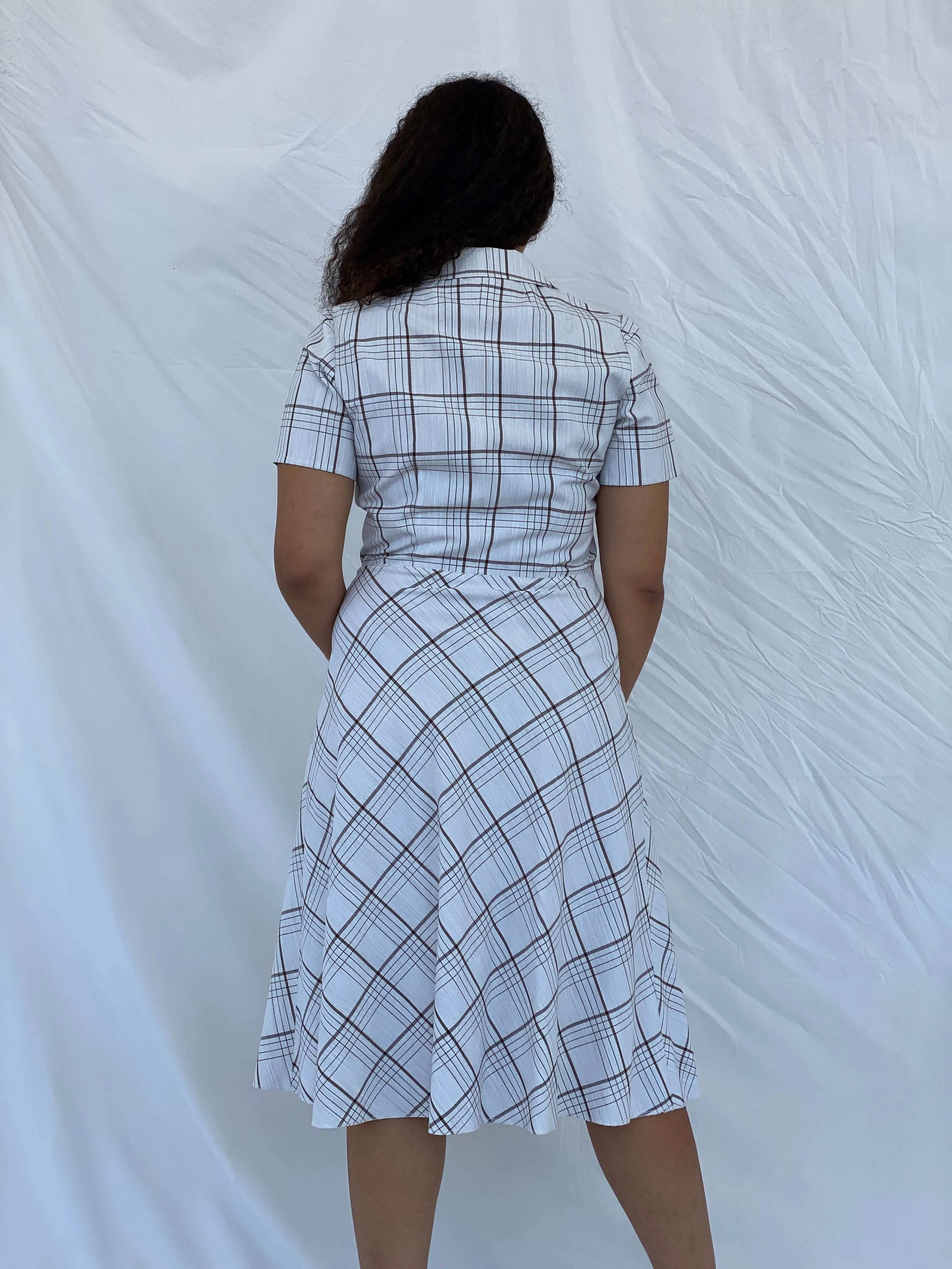 Vintage Handmade Checkered Picnic Midi Dress Size L - Balagan Vintage Midi Dress 00s, 00s dress, 90s, Dina, dress, midi dress, summer dress
