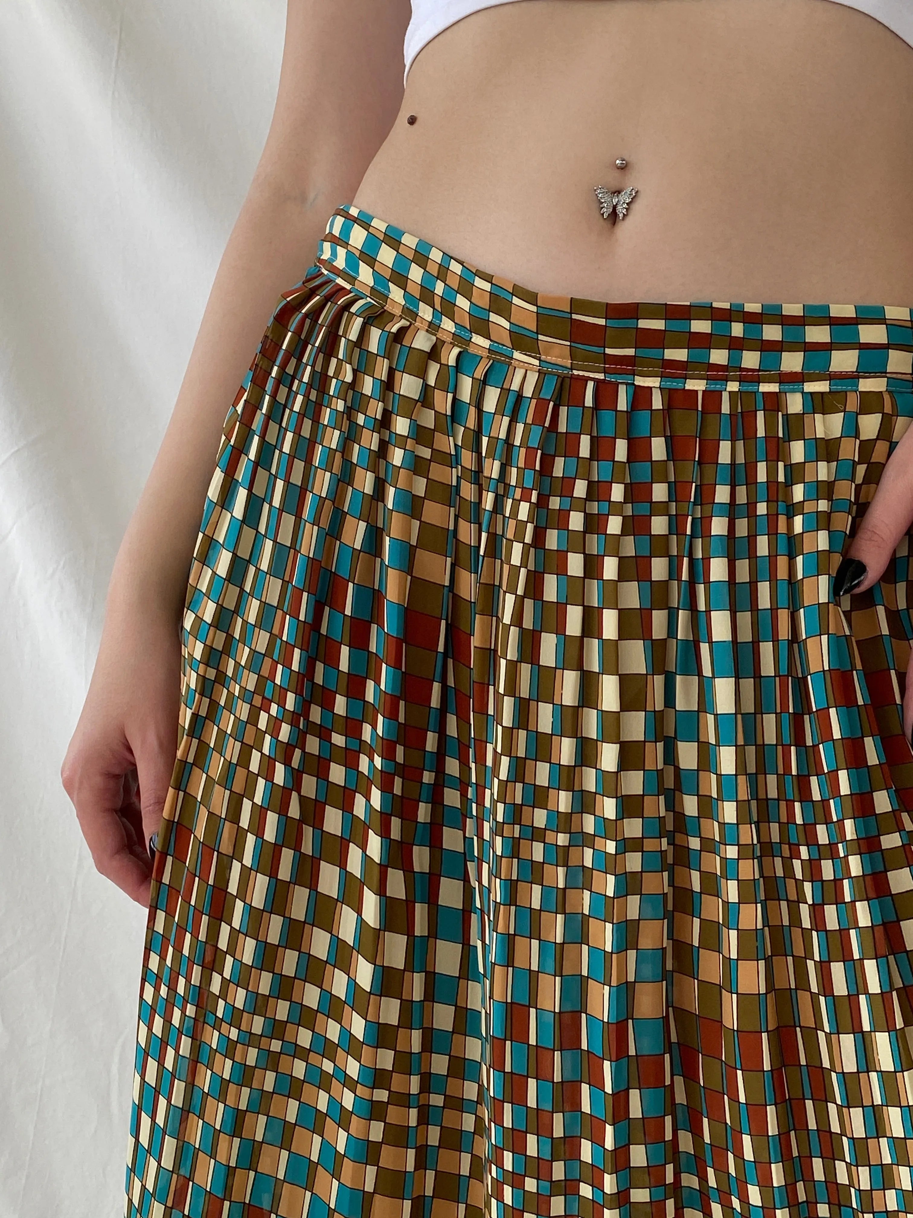 Vintage Handmade Geometric Square Midi Skirt - M - Balagan Vintage Midi Skirt Ayah, midi skirt, NEW IN, skirt